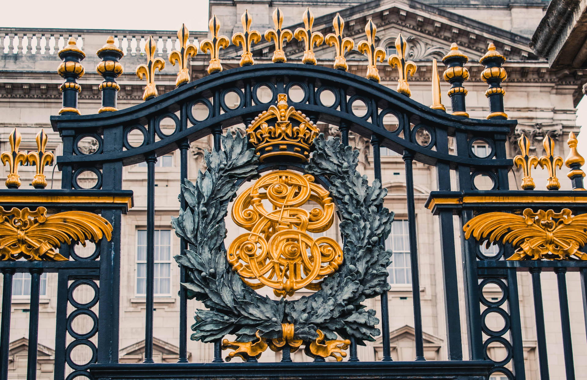 Buckingham Palace Gate Gold Background