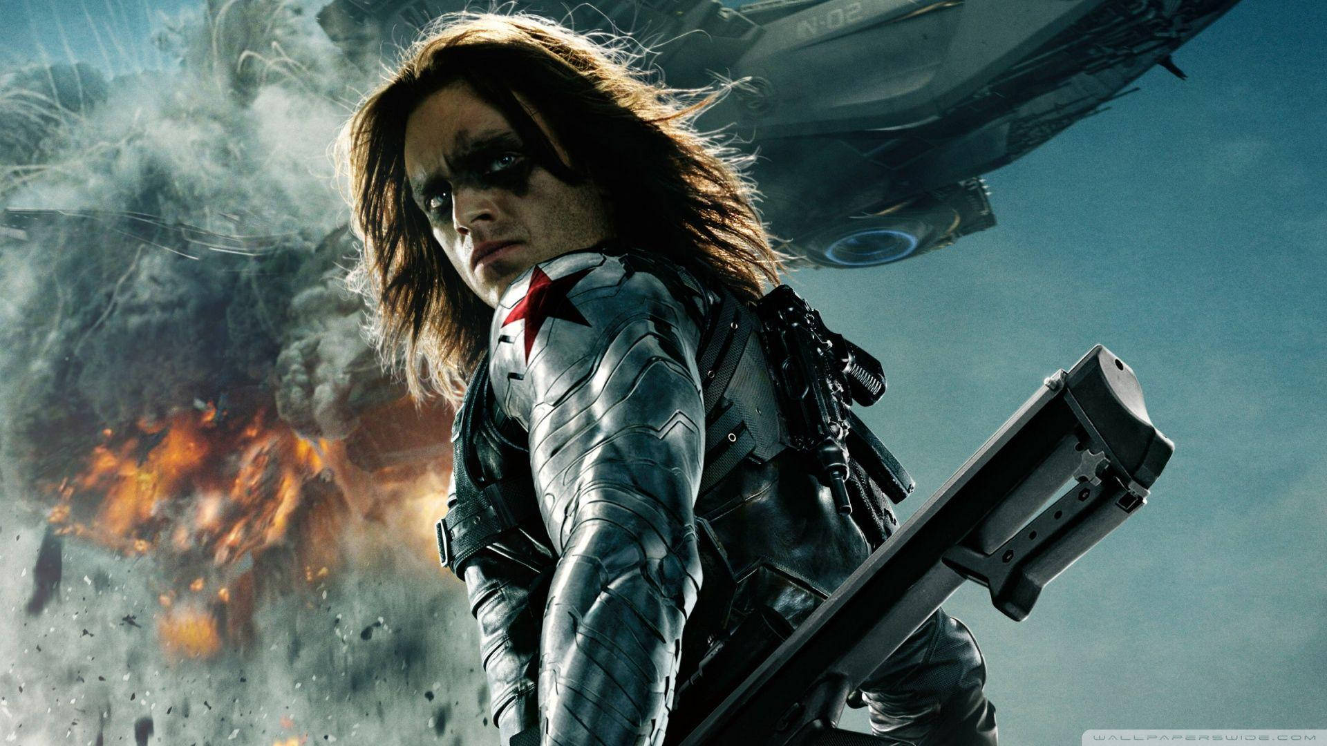 Bucky Barnes, Known By His Winter Soldier Identity, Stares Off Into The Horizon. Background