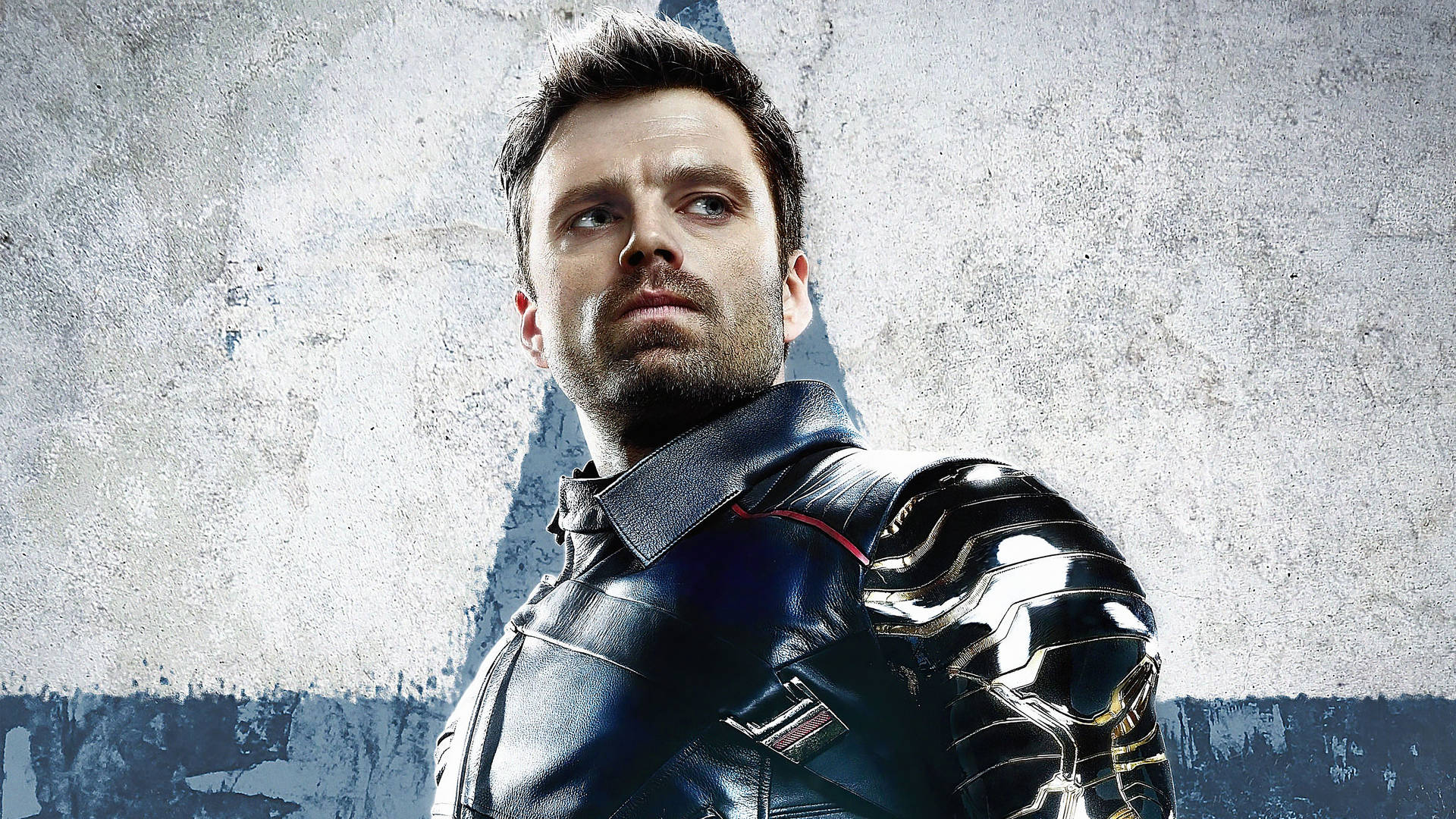 Bucky Barnes With A Blue Star Background