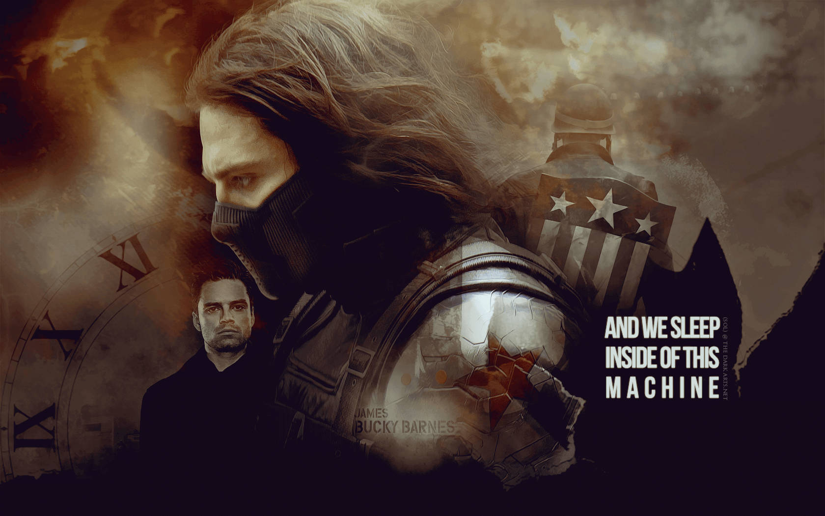 Bucky Barnes With A Quote Background