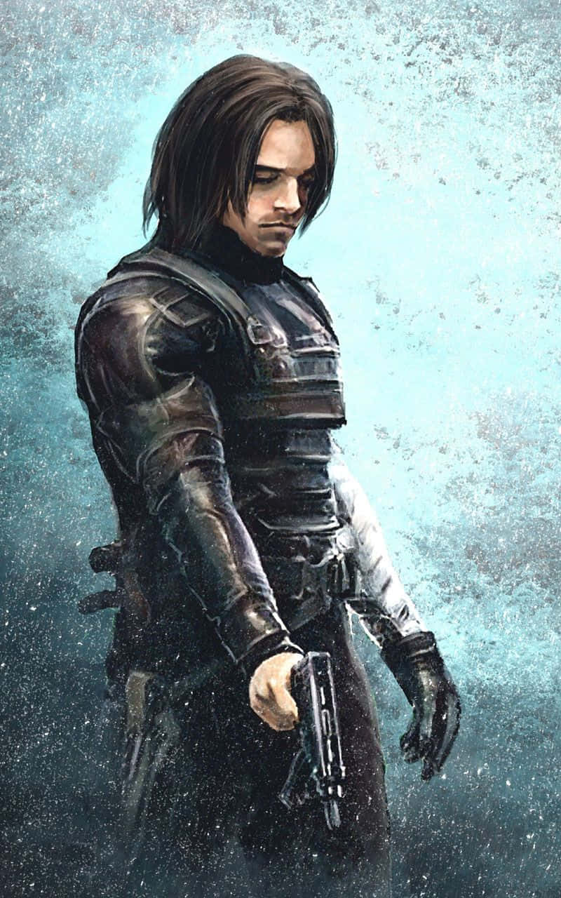 Bucky Barnes With His Iphone Background
