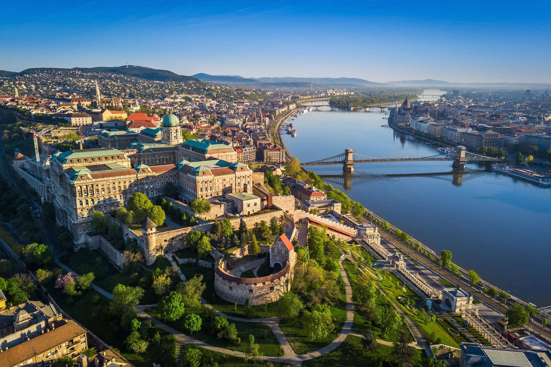 Budapest, Hungary Aerial View Background