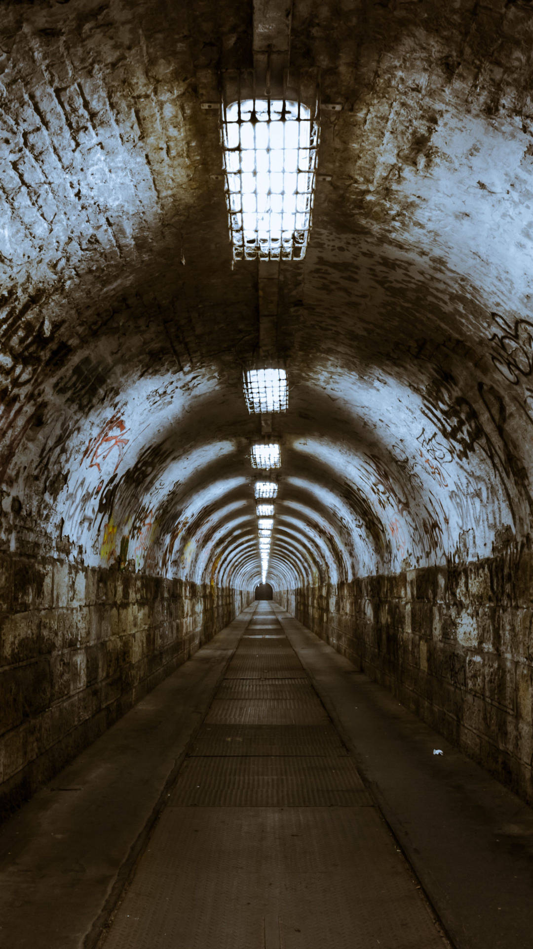 Budapest Underground Tunnel At Night Background