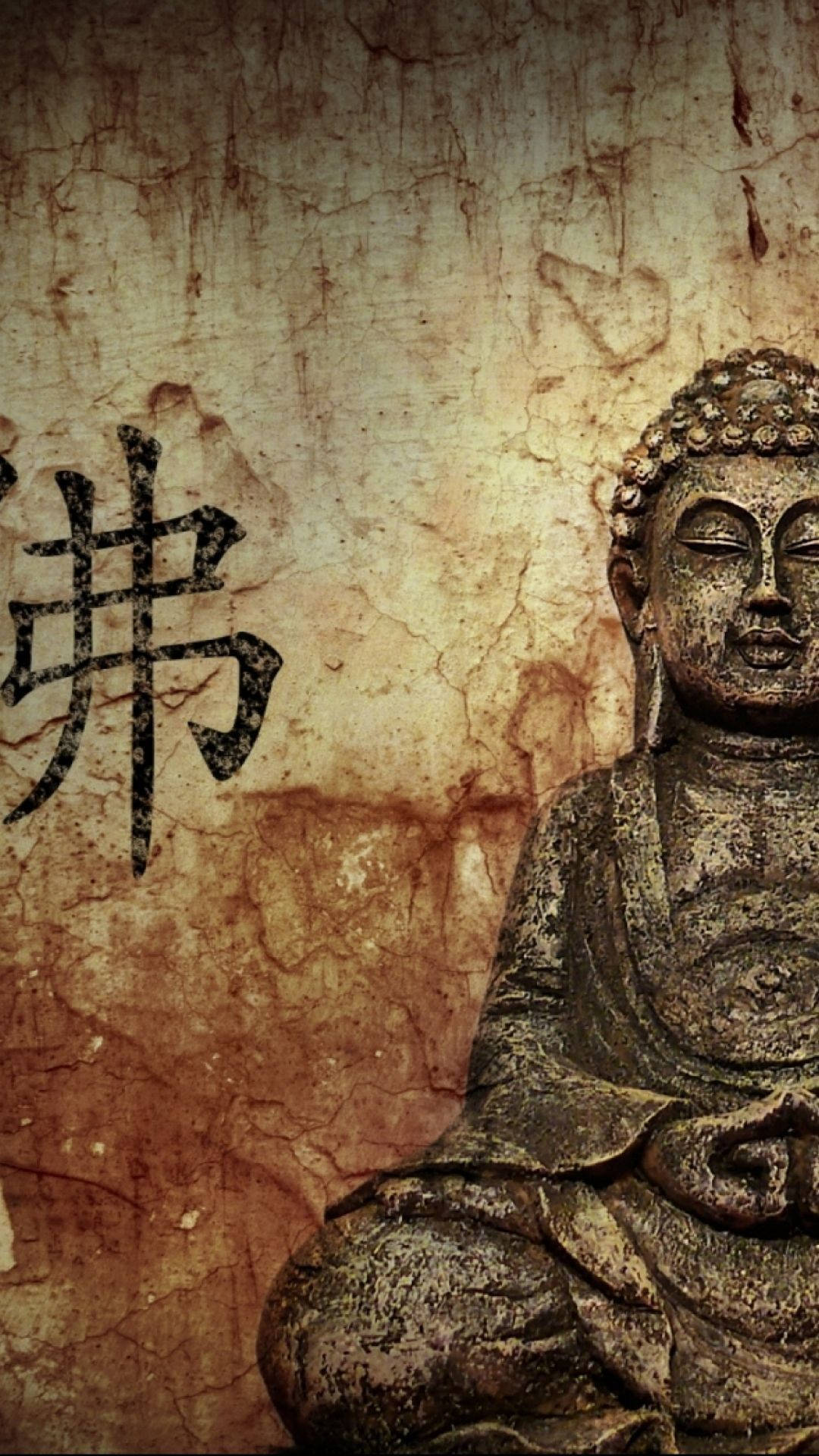 Buddha 3d Old And Gold Background