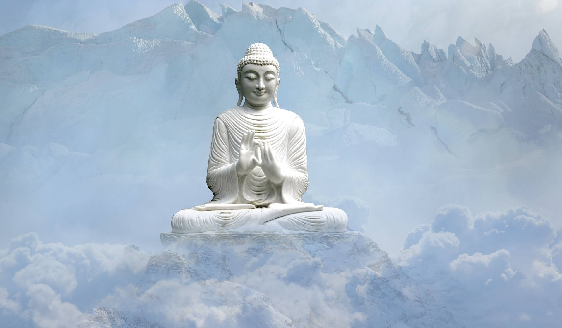 Buddha 3d On Mountain Background