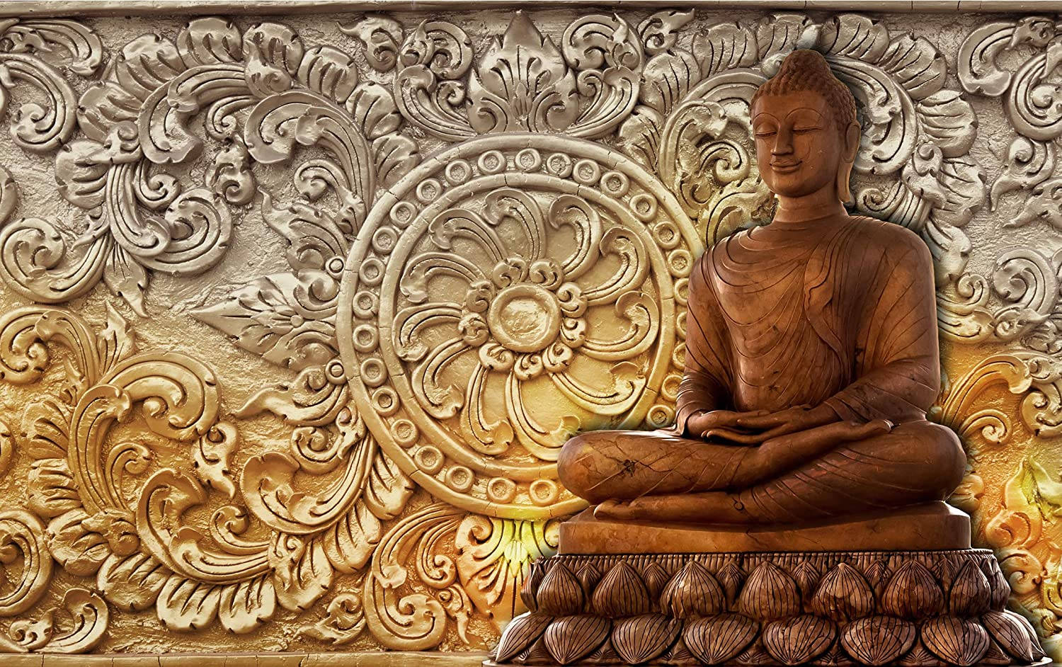 Buddha 3d Sculpted Statue Background