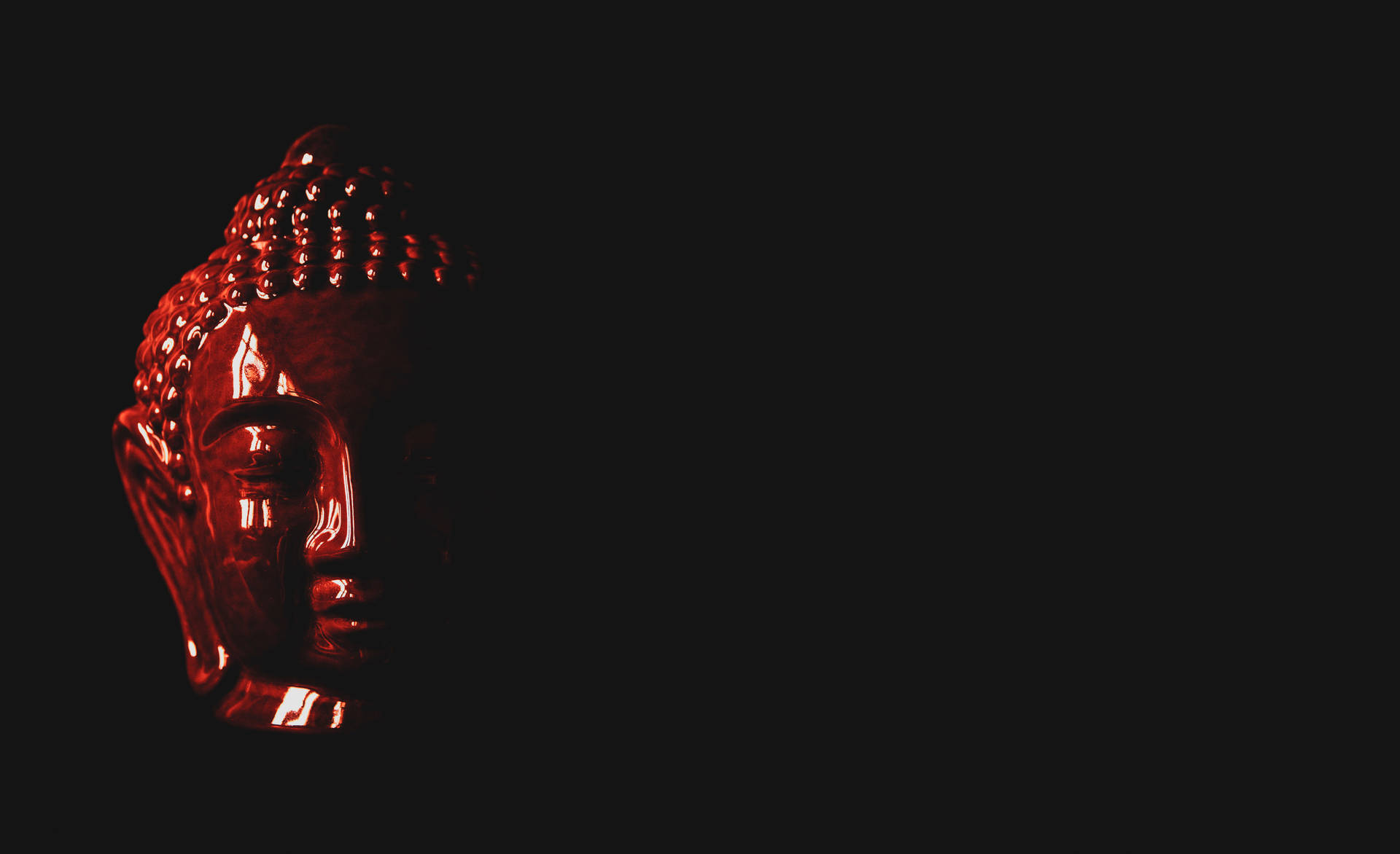 Buddha Head Figurine Black Background