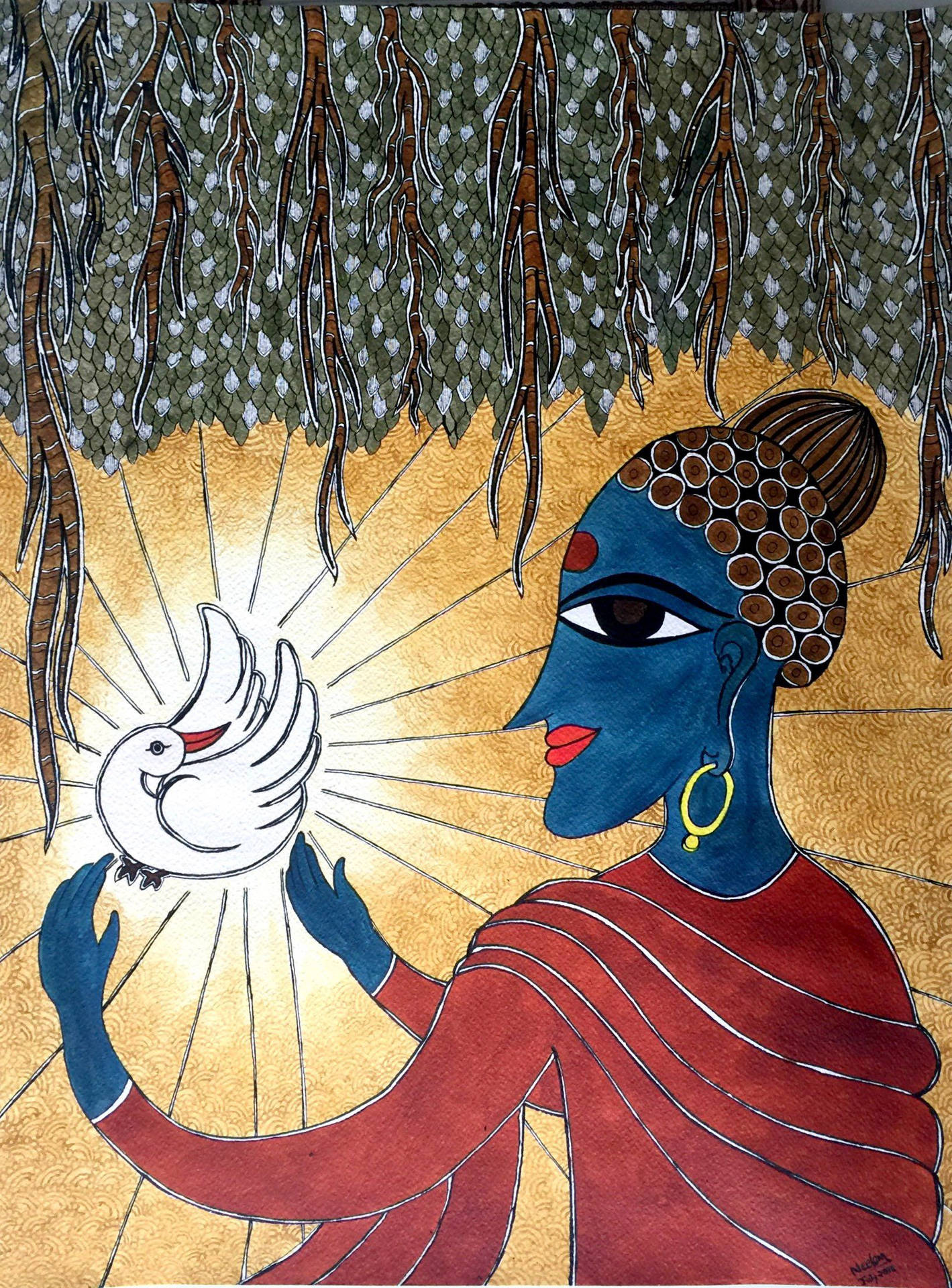 Buddhist Peace Dove Art Background