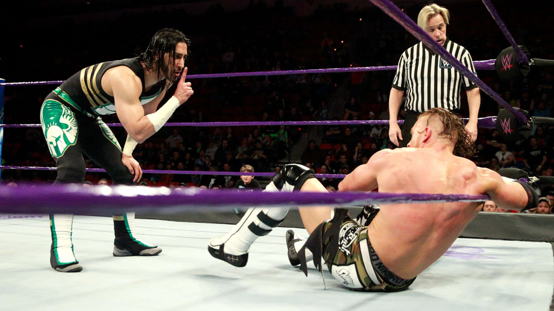 Buddy Murphy Getting Dissed By Mustafa Ali Background