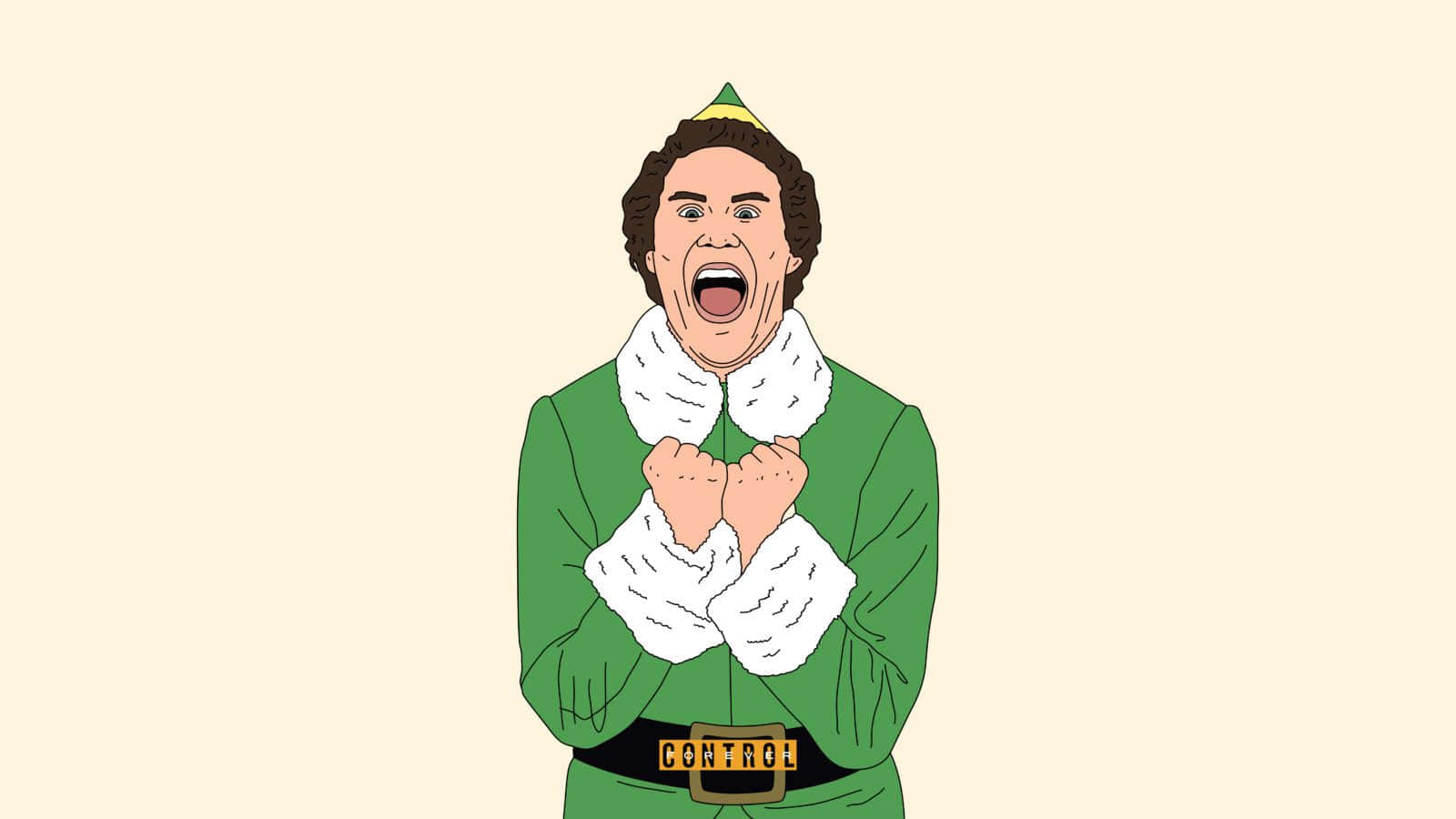 Buddy The Elf Is Proudly Showing Off His Christmas Spirit Background