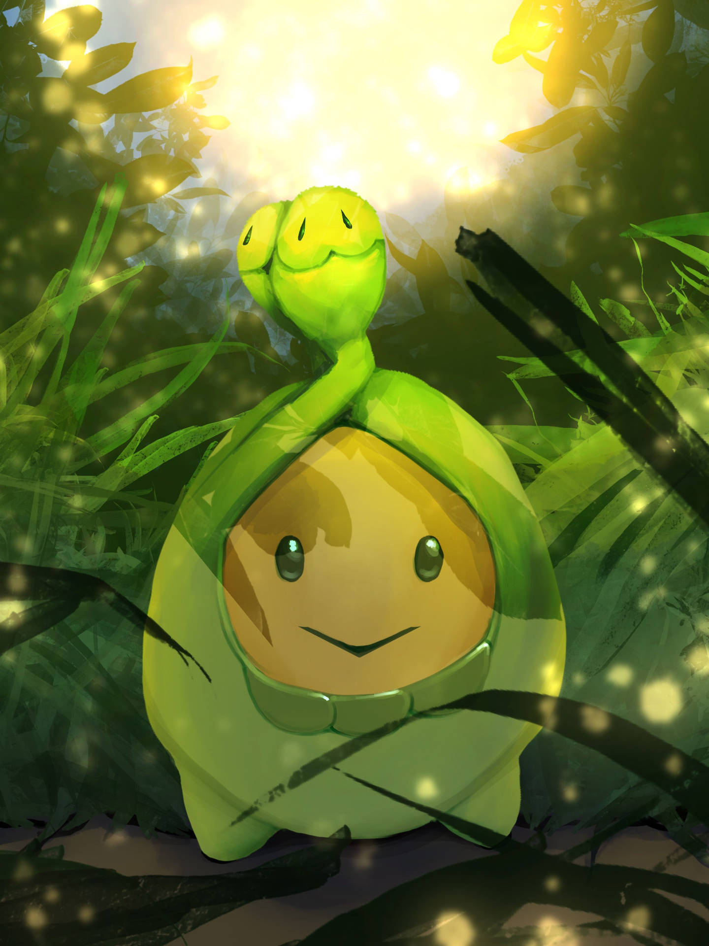 Budew In The Middle Of Tall Grass Background