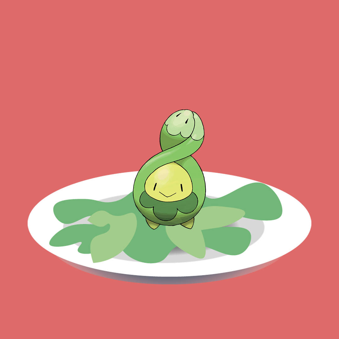 Budew On Plate With Leaves Background