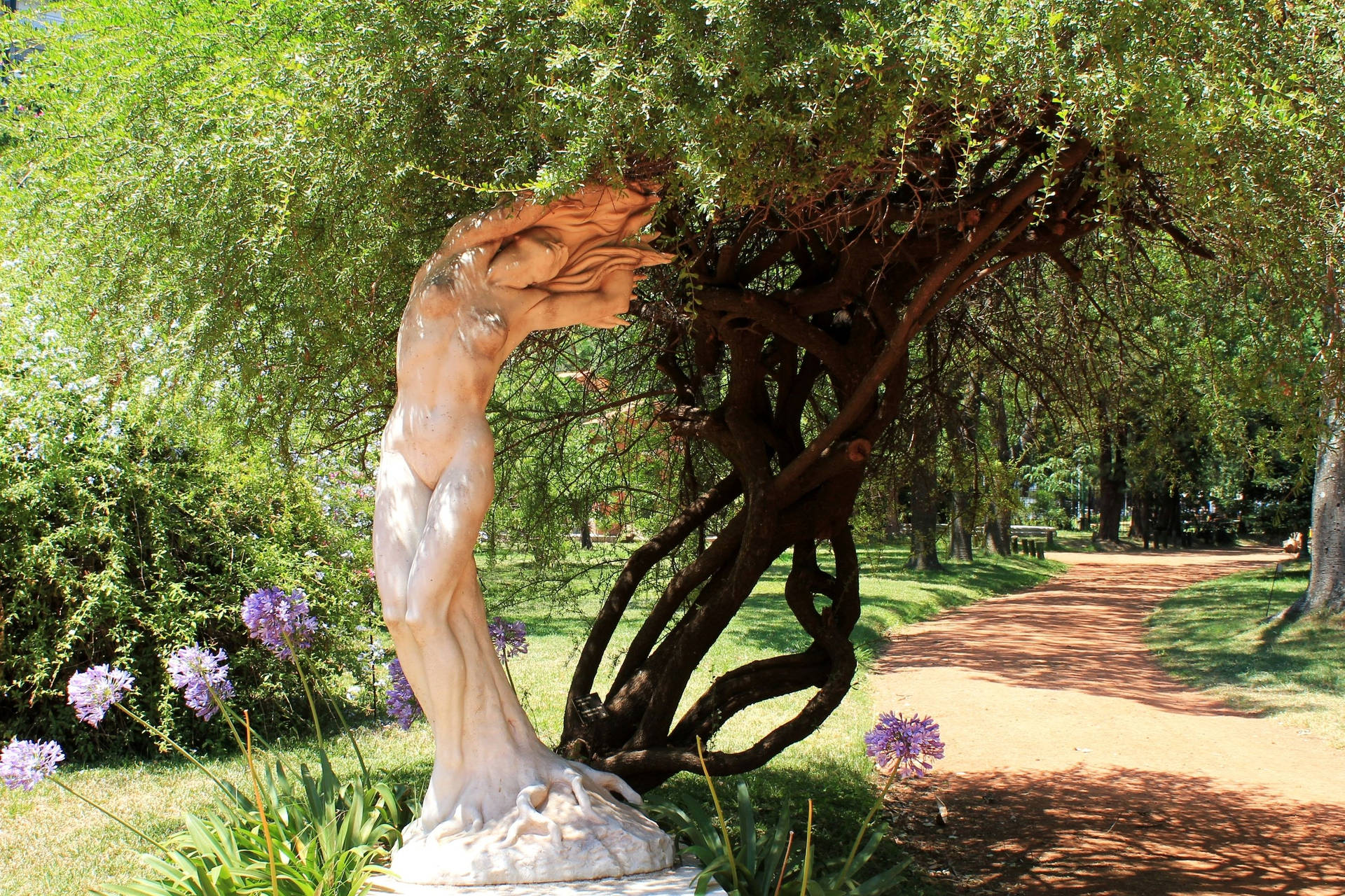 Buenos Aires Botanical Garden Sculpture Background