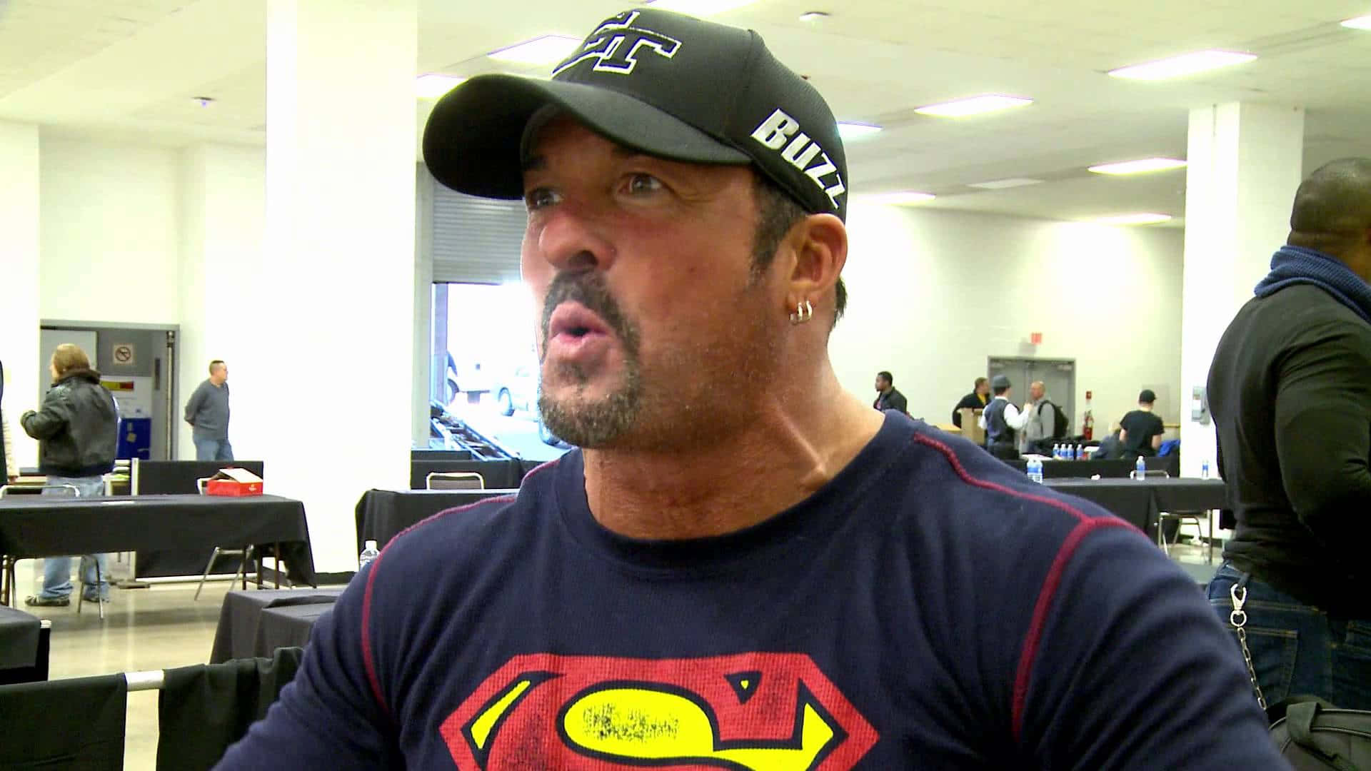 Buff Bagwell Shocked Reaction Wrestler Candid Photo Background