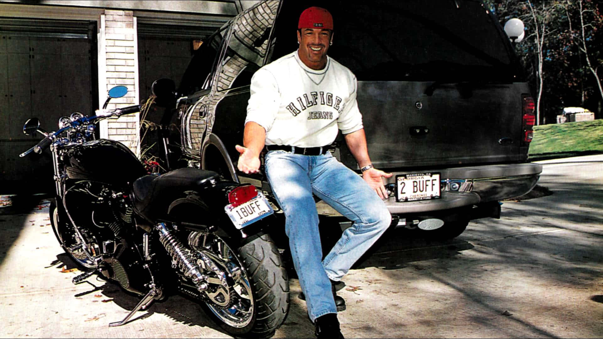Buff Bagwell Wrestler Motorcycle Car Photography Background