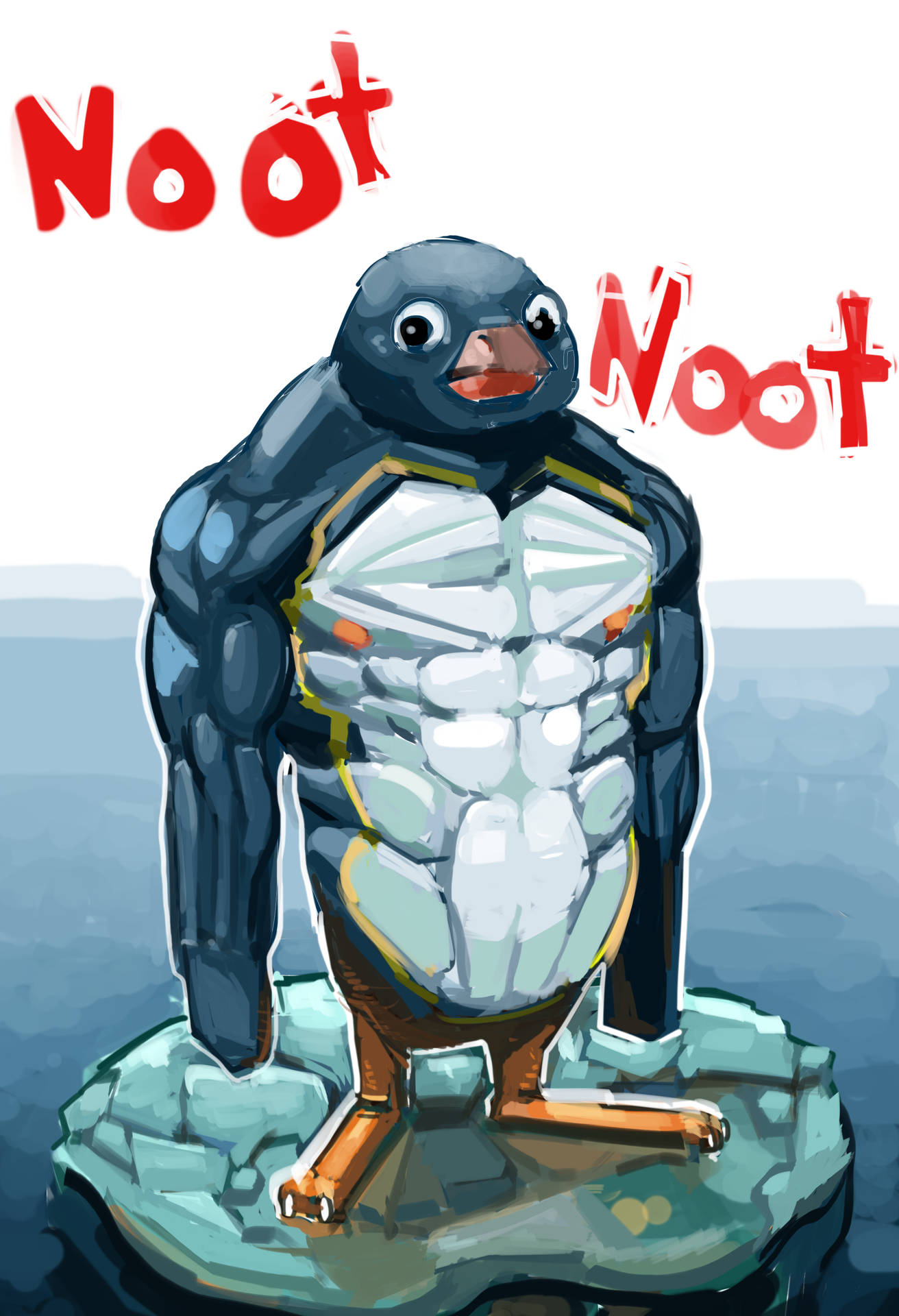 Buff Pingu Art Background