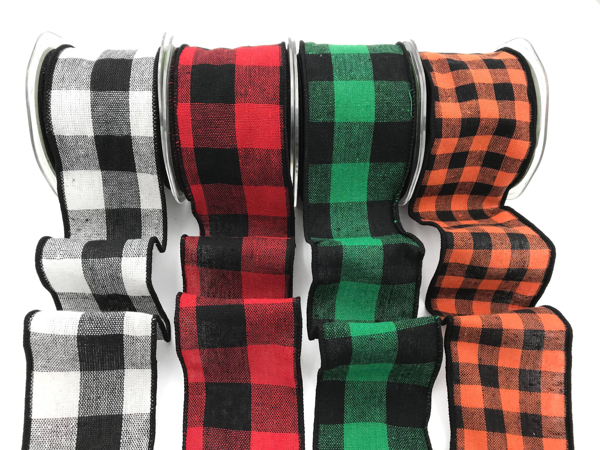 Buffalo Plaid Ribbons Background