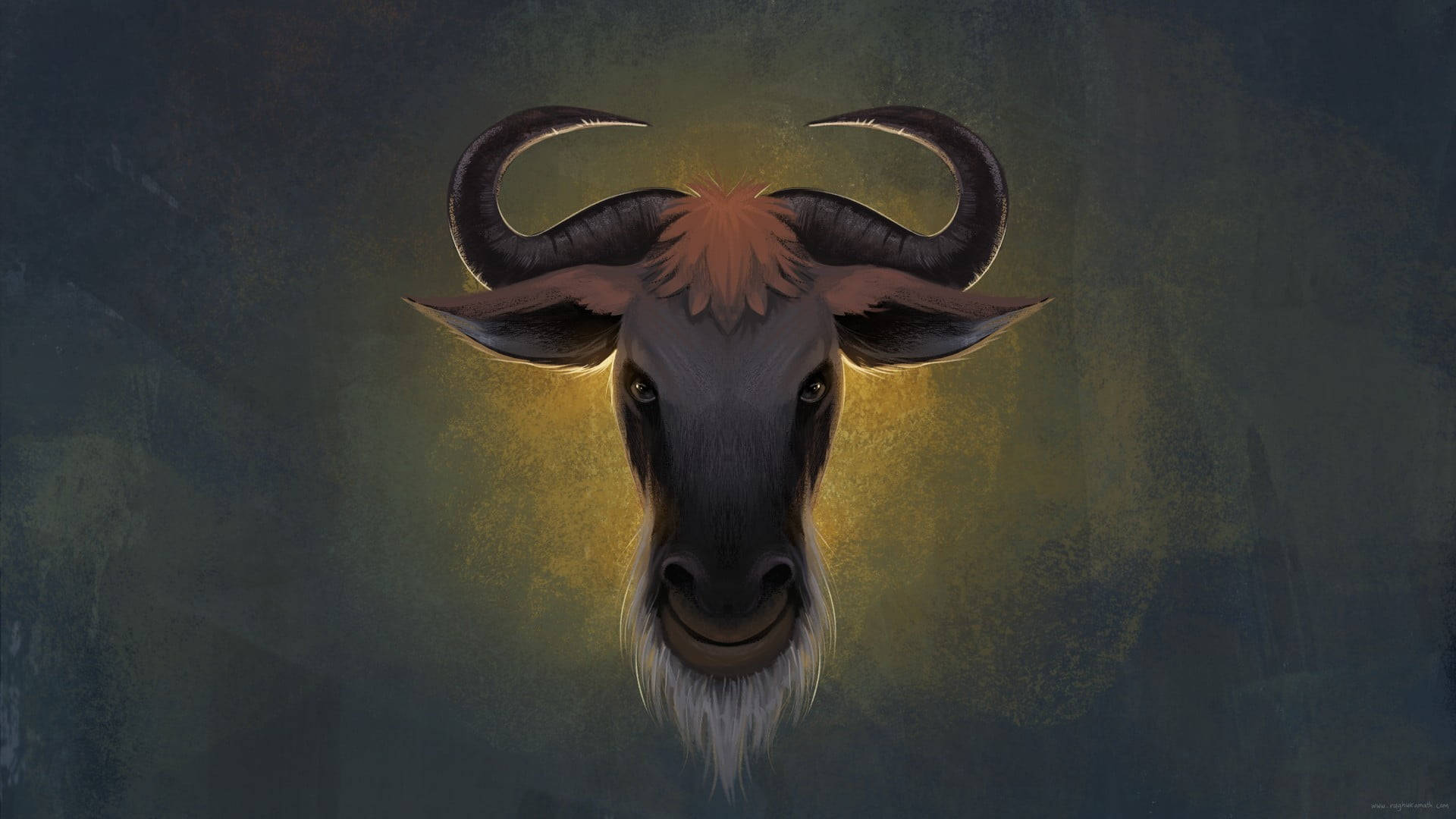 Buffalo's Head Digital Art Background