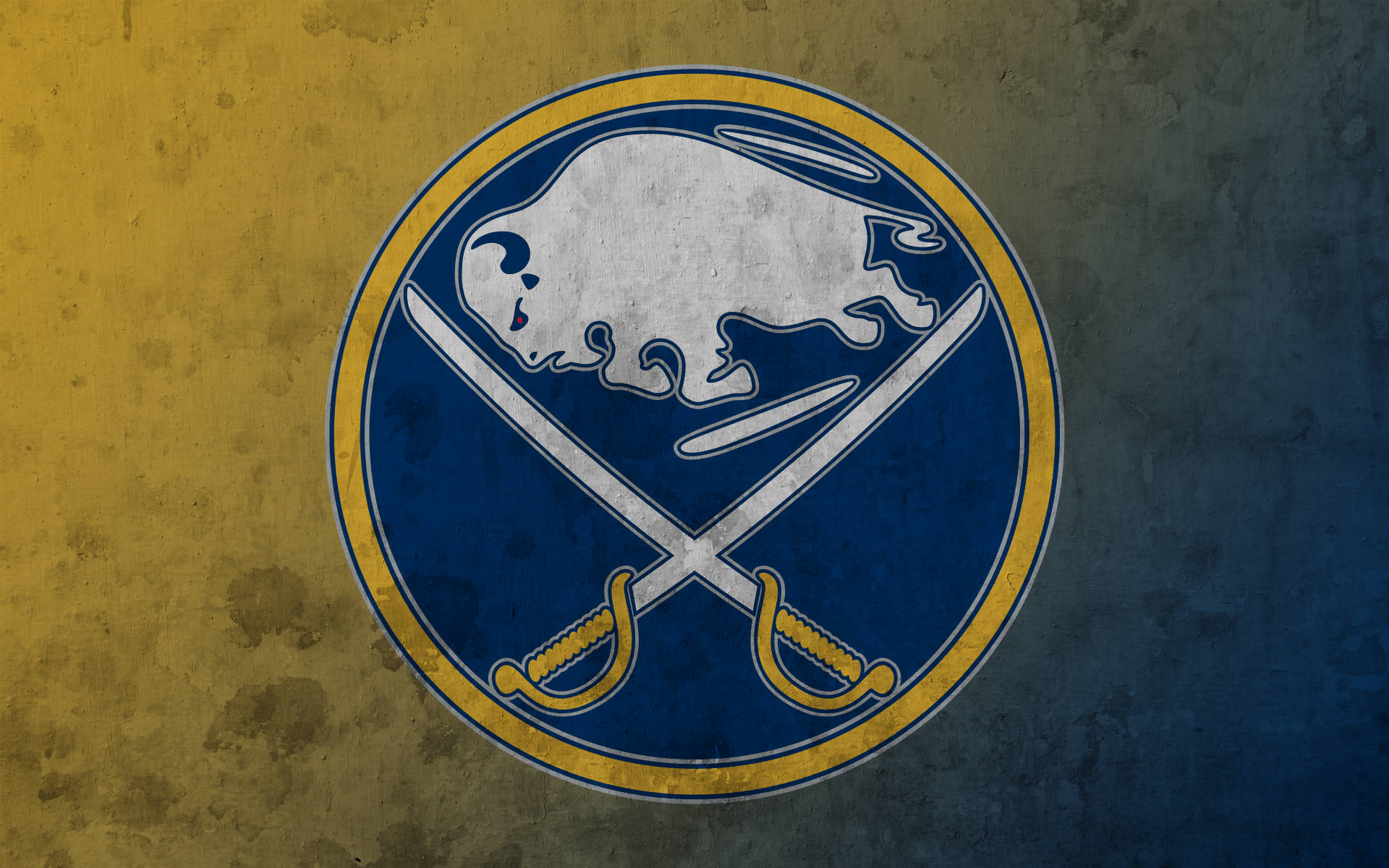 Buffalo Sabres Displaying Strength And Spirit In Rugged Blue And Yellow Background
