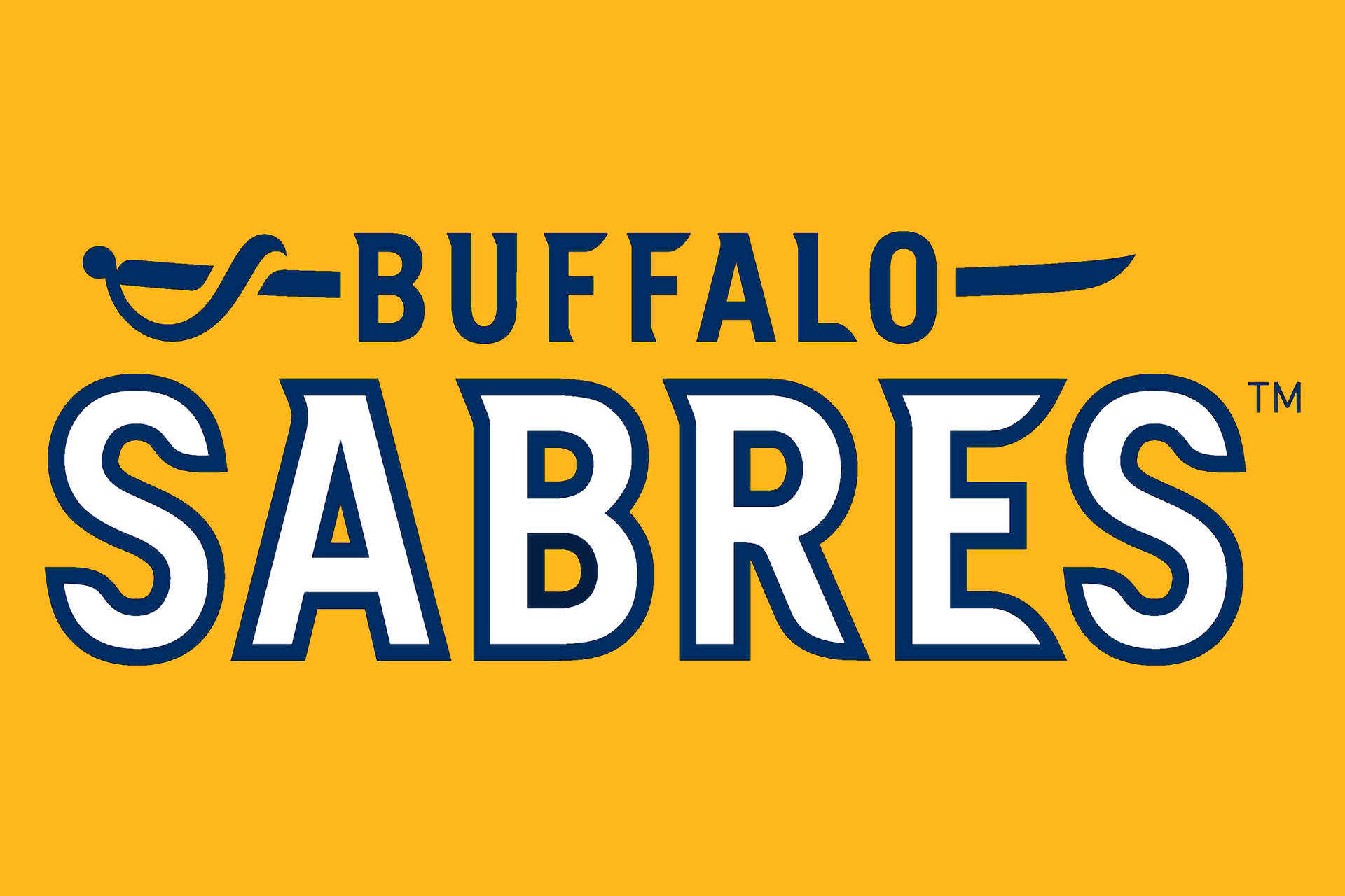 Buffalo Sabres Yellow Text Background