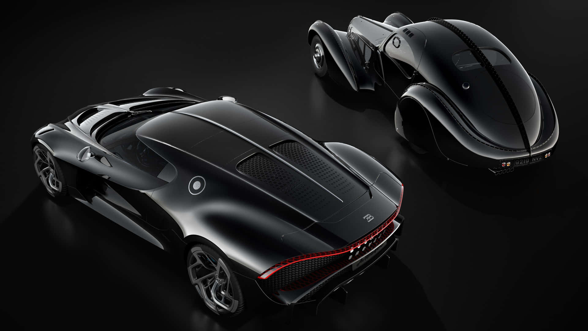 Bugatti Black Two Expensive Background