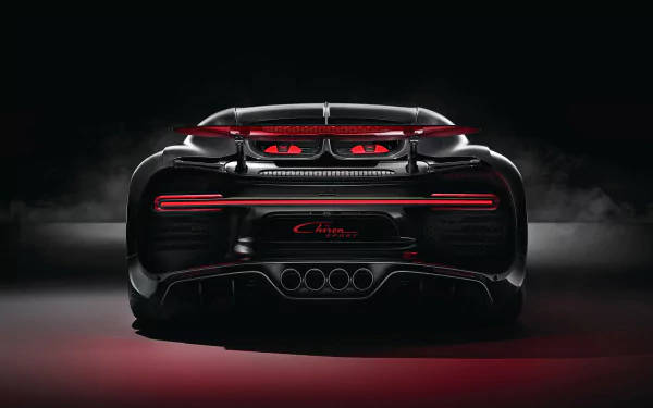 Bugatti Chiron Rear View 4k