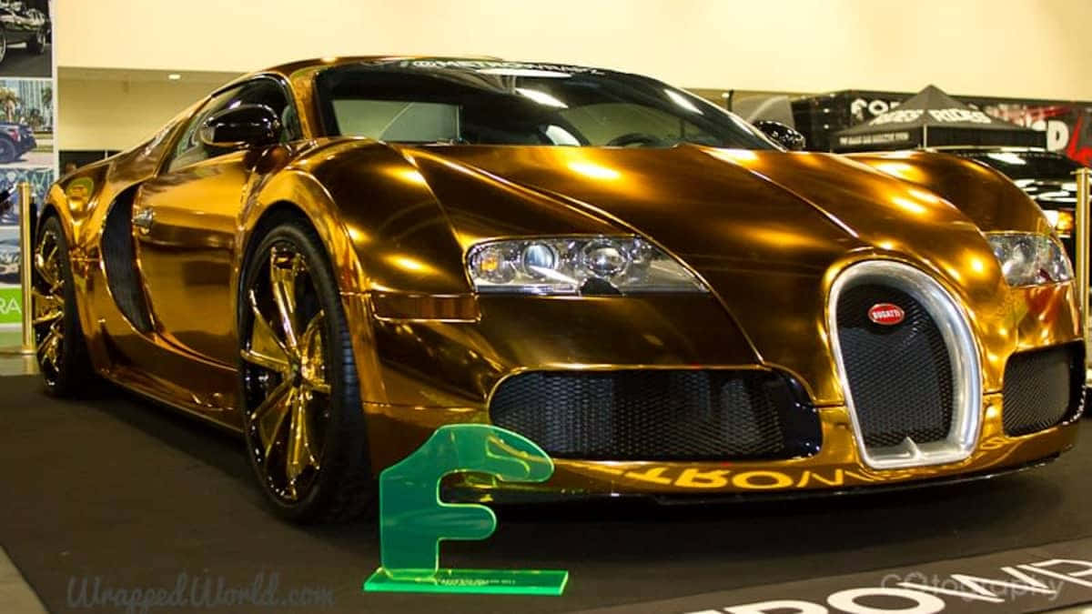 Bugatti Veyron - Gold Car Background