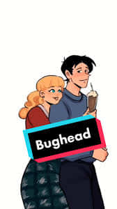 Bughead Cartoon Couple Illustration Background