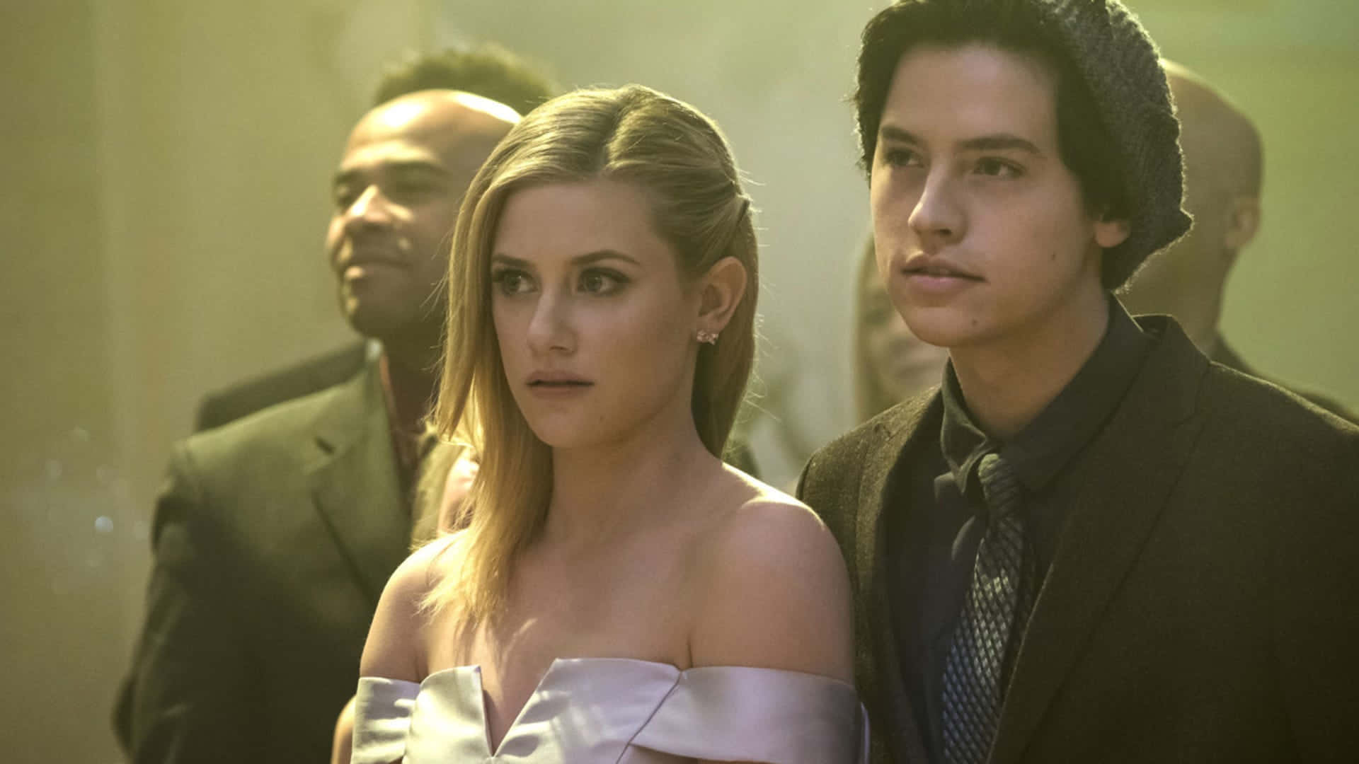 Bughead Duo Concerned Look Background