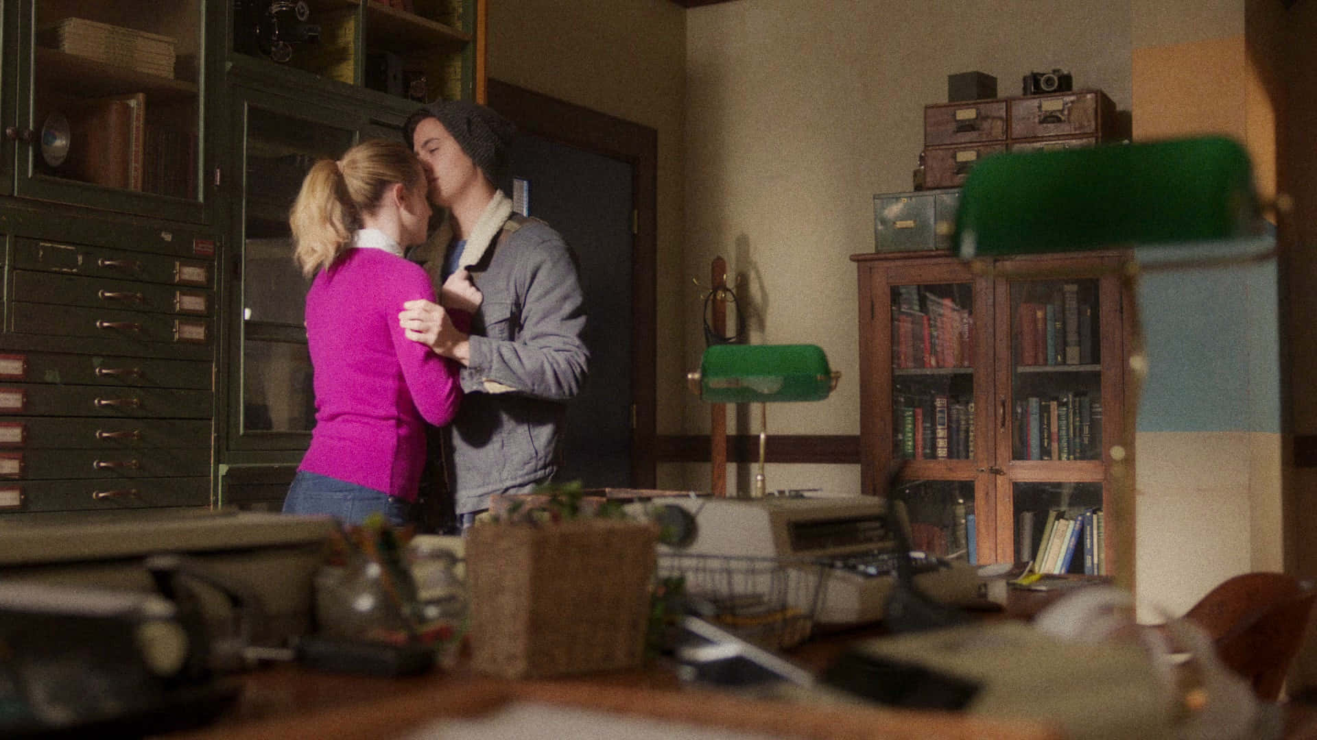 Bughead Intimate Moment Office Scene Background