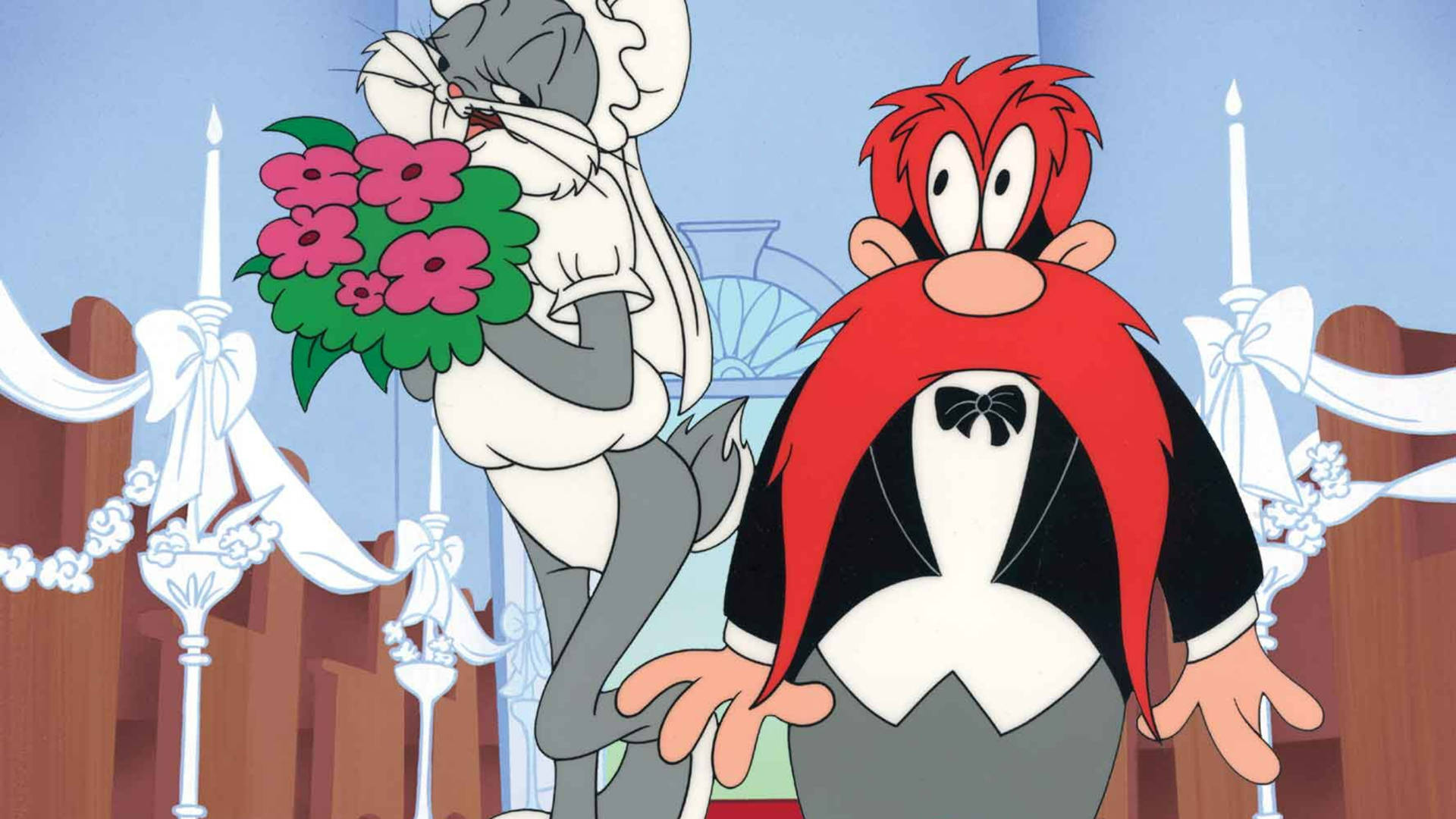 Bugs Bunny And Yosemite Sam Wedding Background