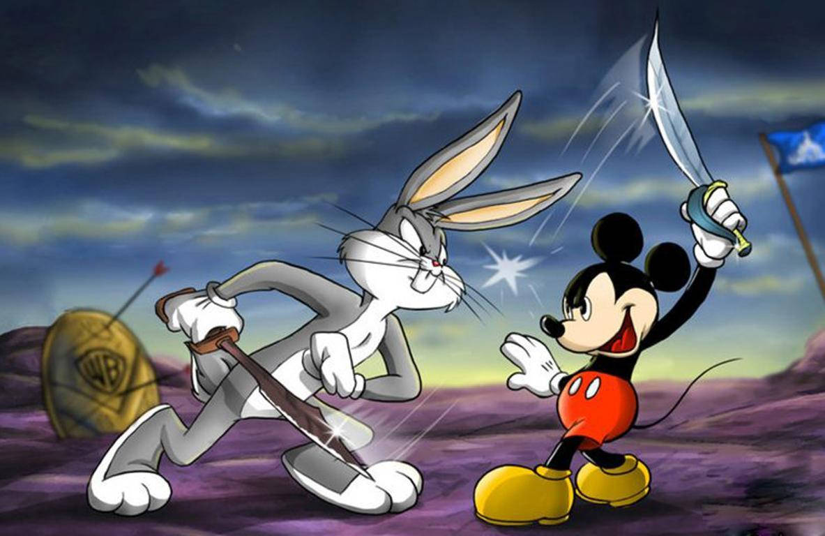 Bugs Bunny Fighting With Mickey