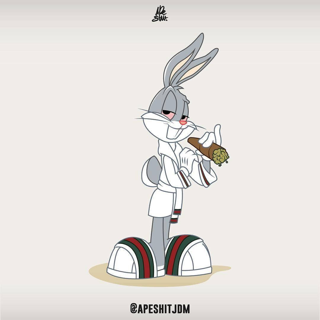 Bugs Bunny Smoking Blunt Background