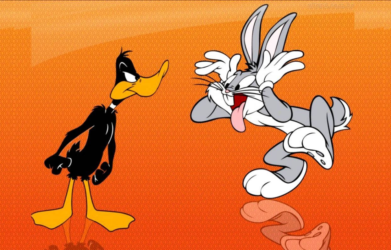 Bugs Bunny Teasing Daffy Duck Background