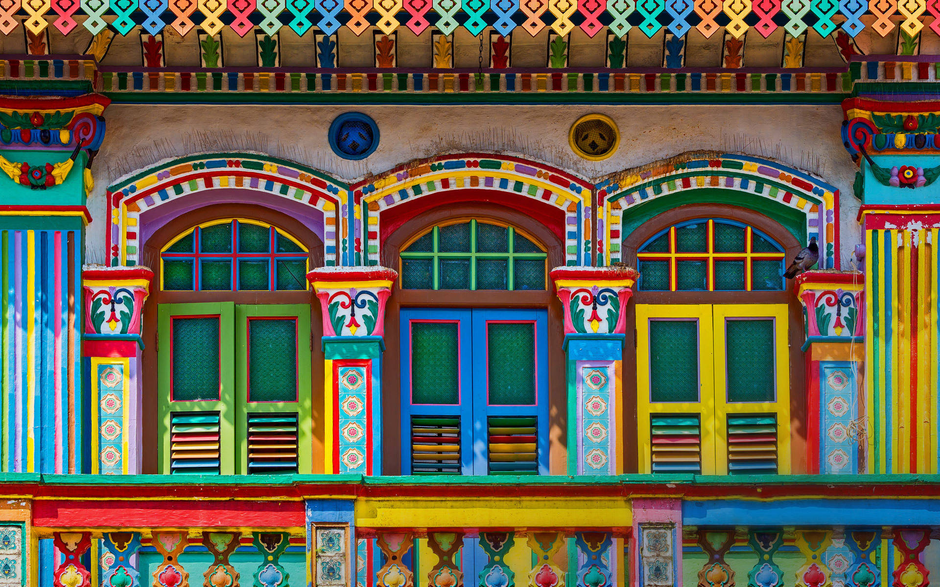 Building Colorful Facade Background