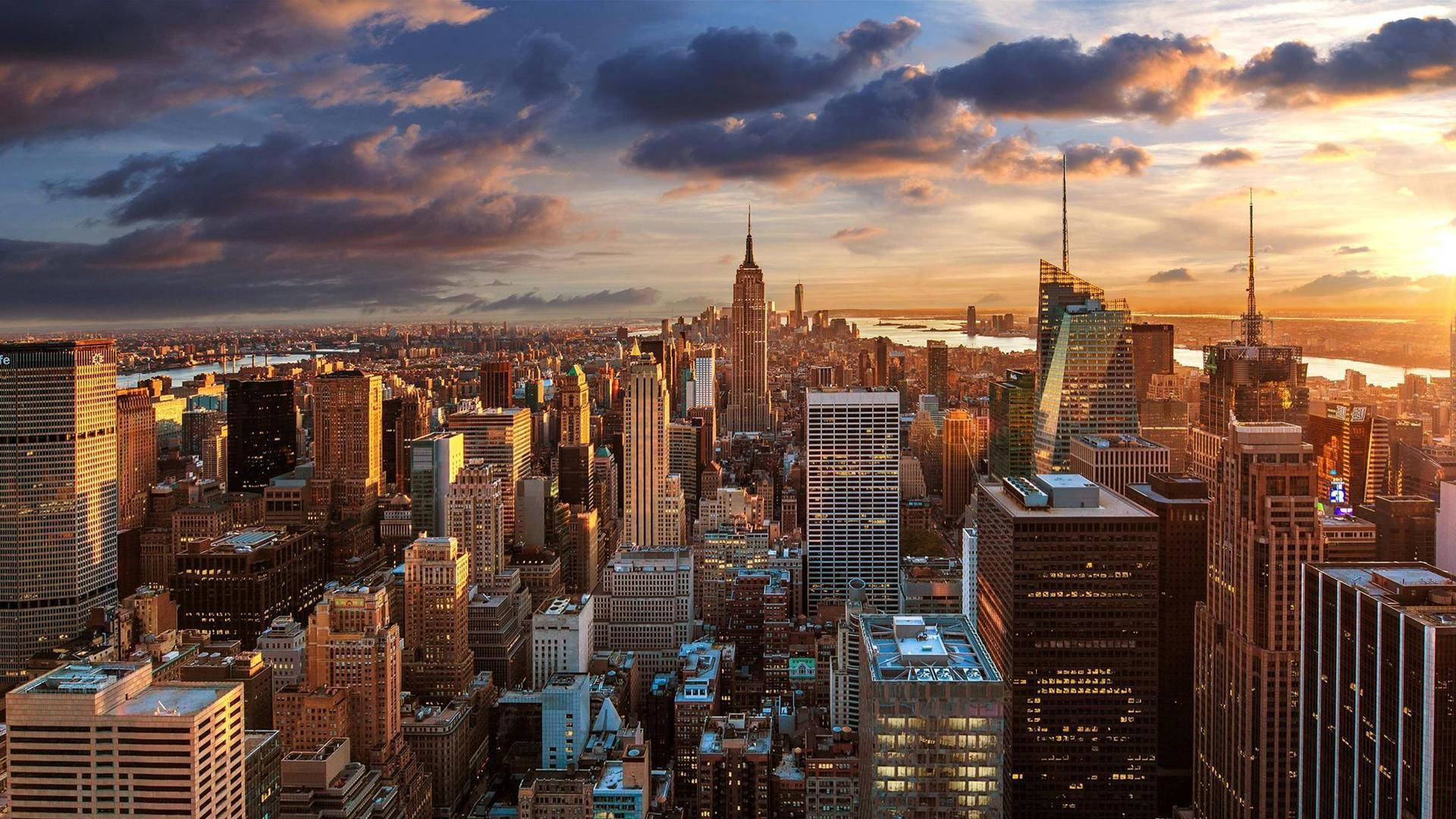 Building New York City Skyline Background