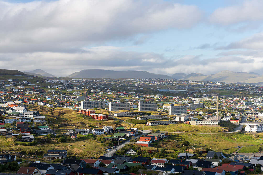 Buildings And Houses At Thorshavn Background