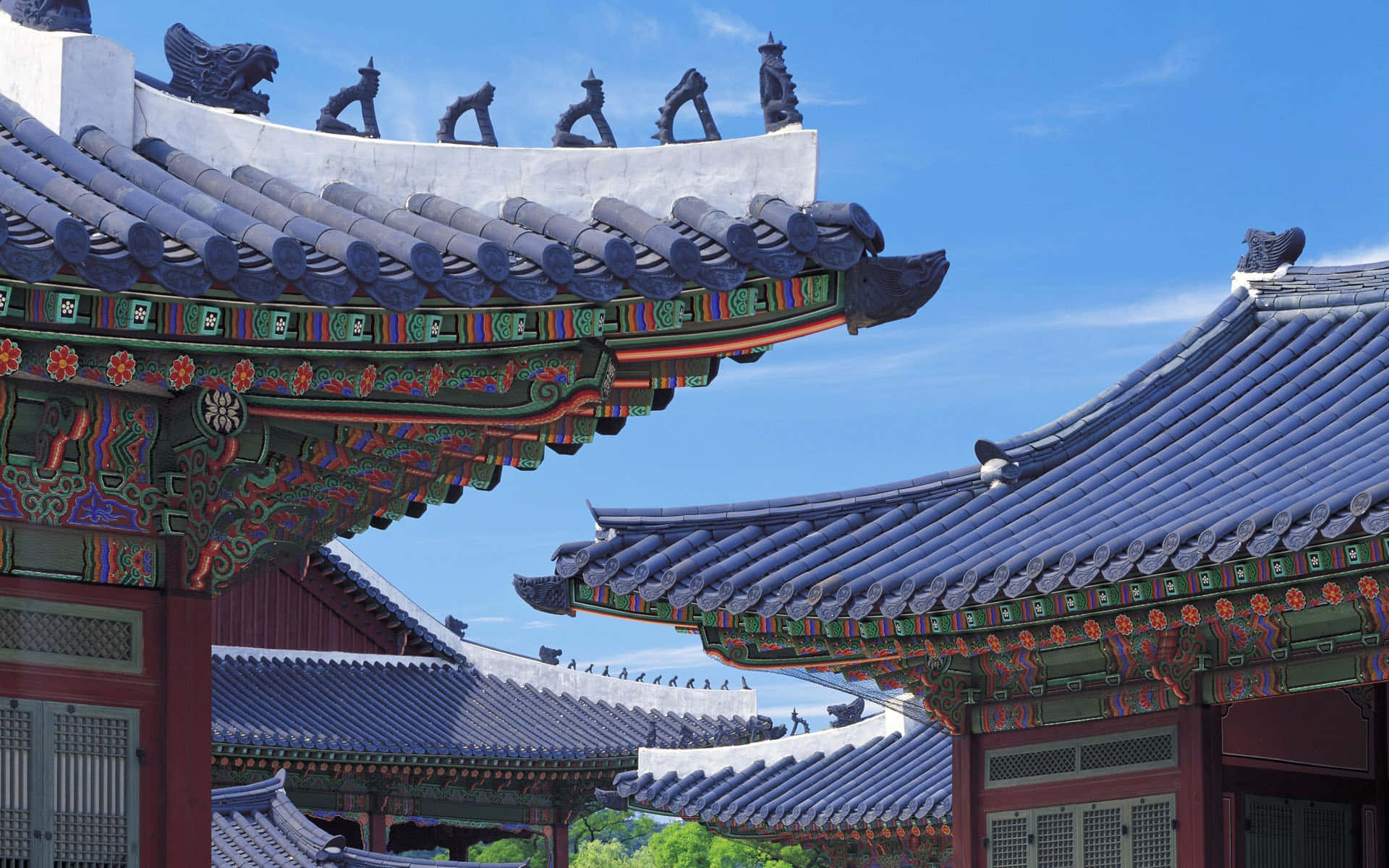 Buildings At The Gyeongbokgung Palace Background