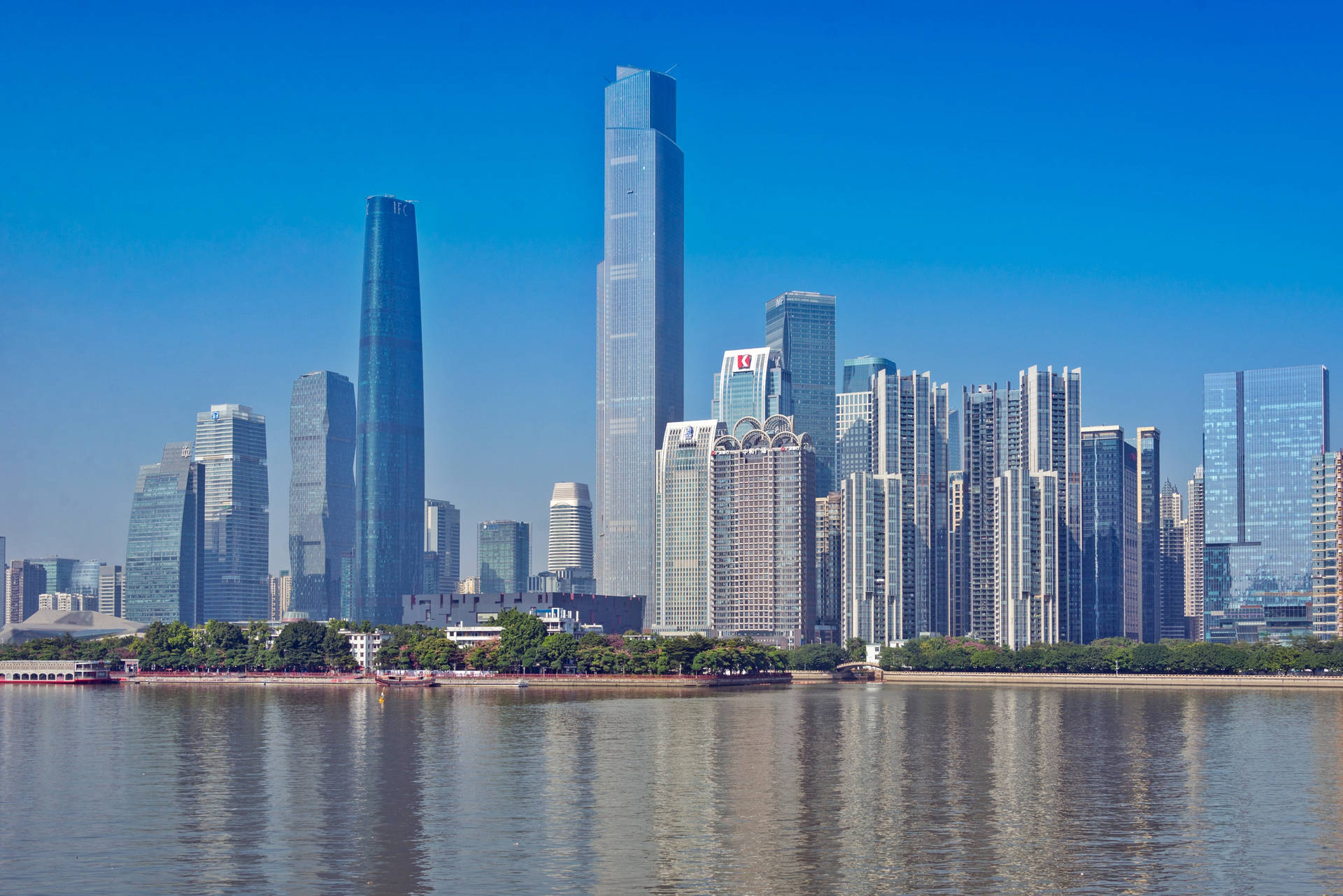 Buildings In Guangzhou China Background
