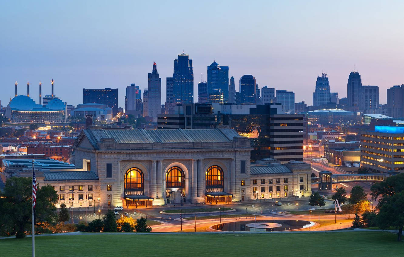 Buildings In Missouri At Night Background