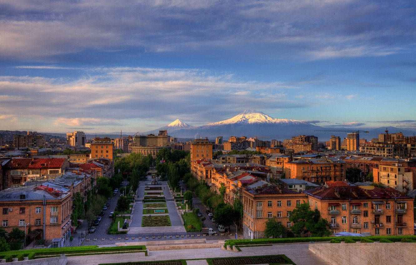 Buildings In Yerevan Background