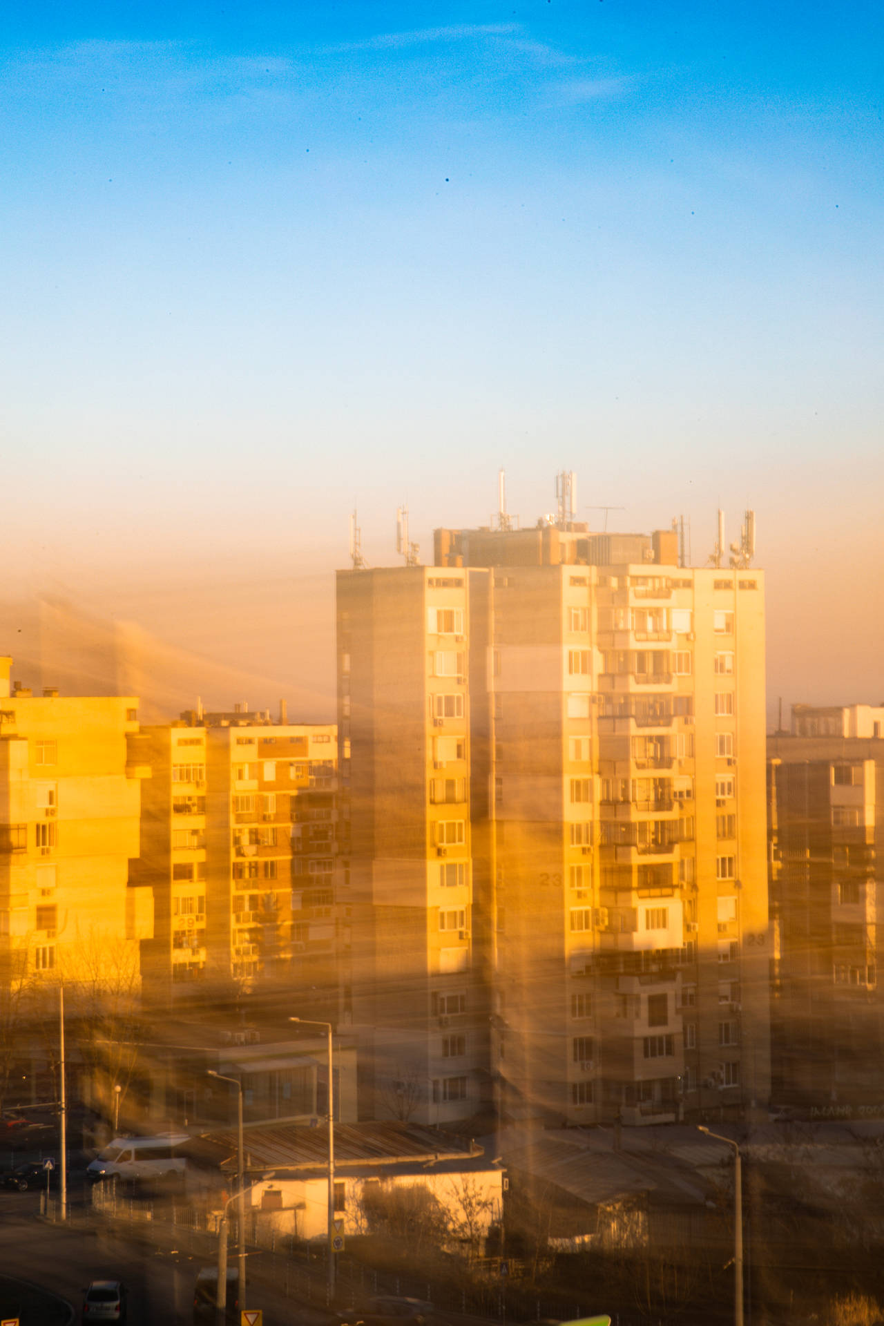 Bulgaria Buildings Sun Dust Background