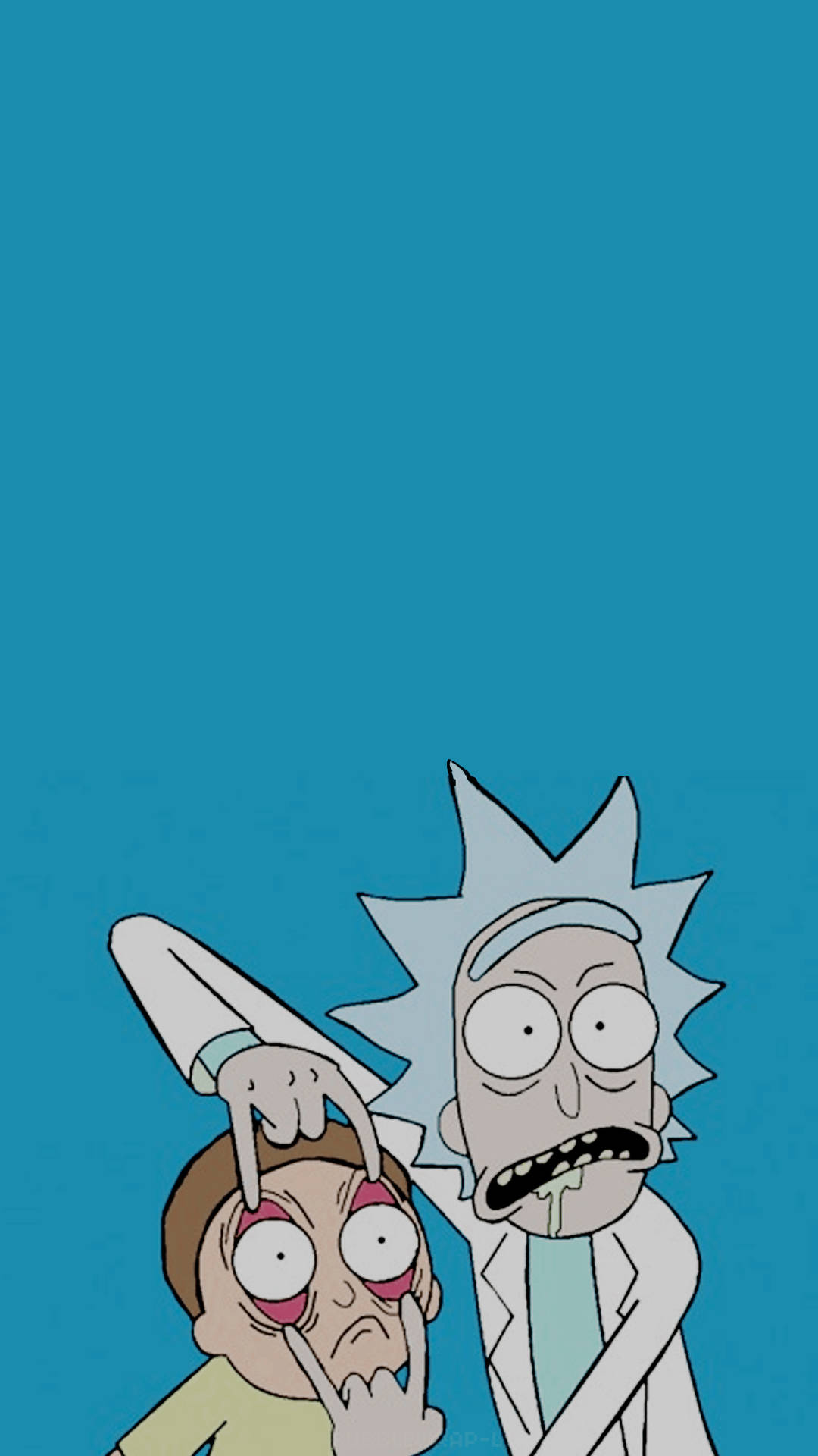 Bulging Eyes Rick And Morty Iphone Background