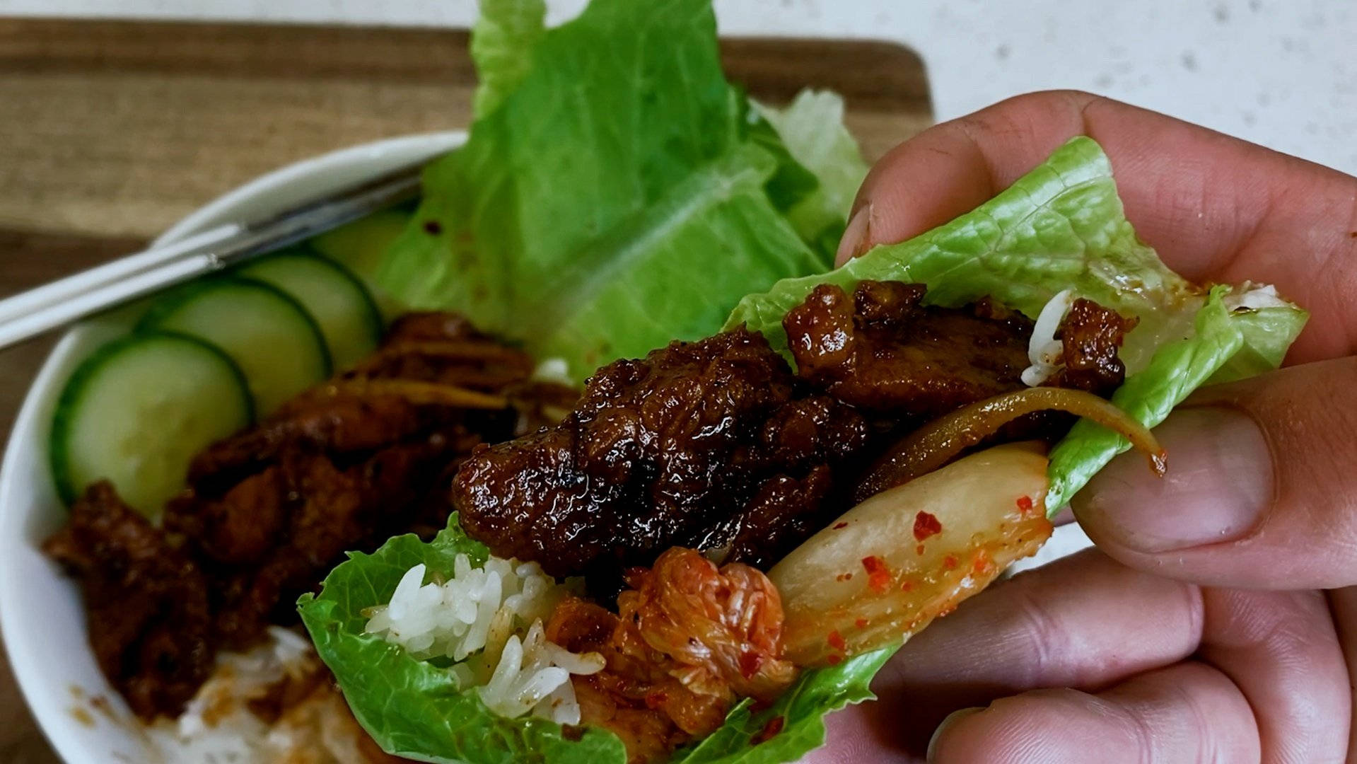 Bulgogi Bbq Lettuce Background