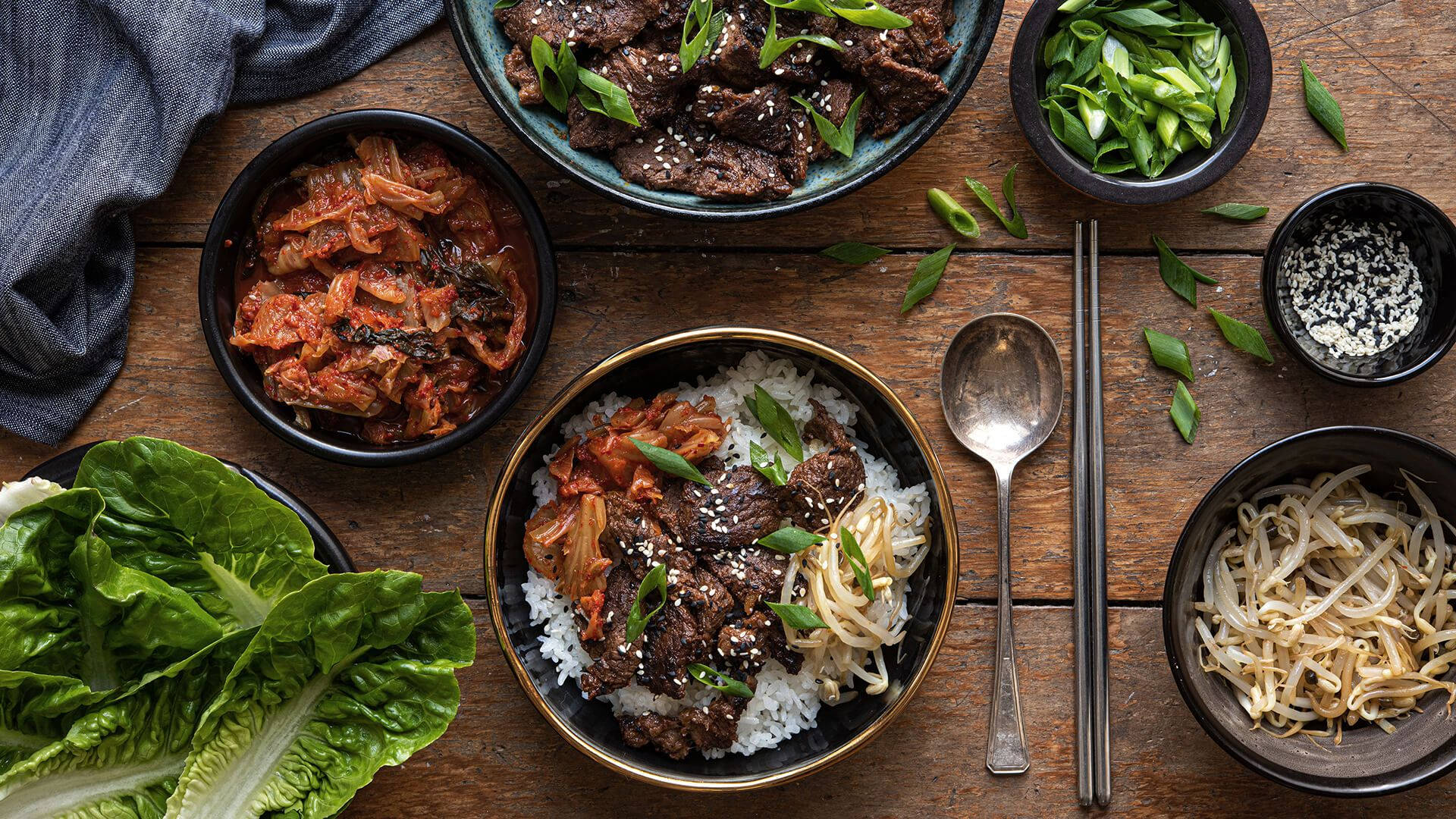 Bulgogi Kimchi Bibimbap Background