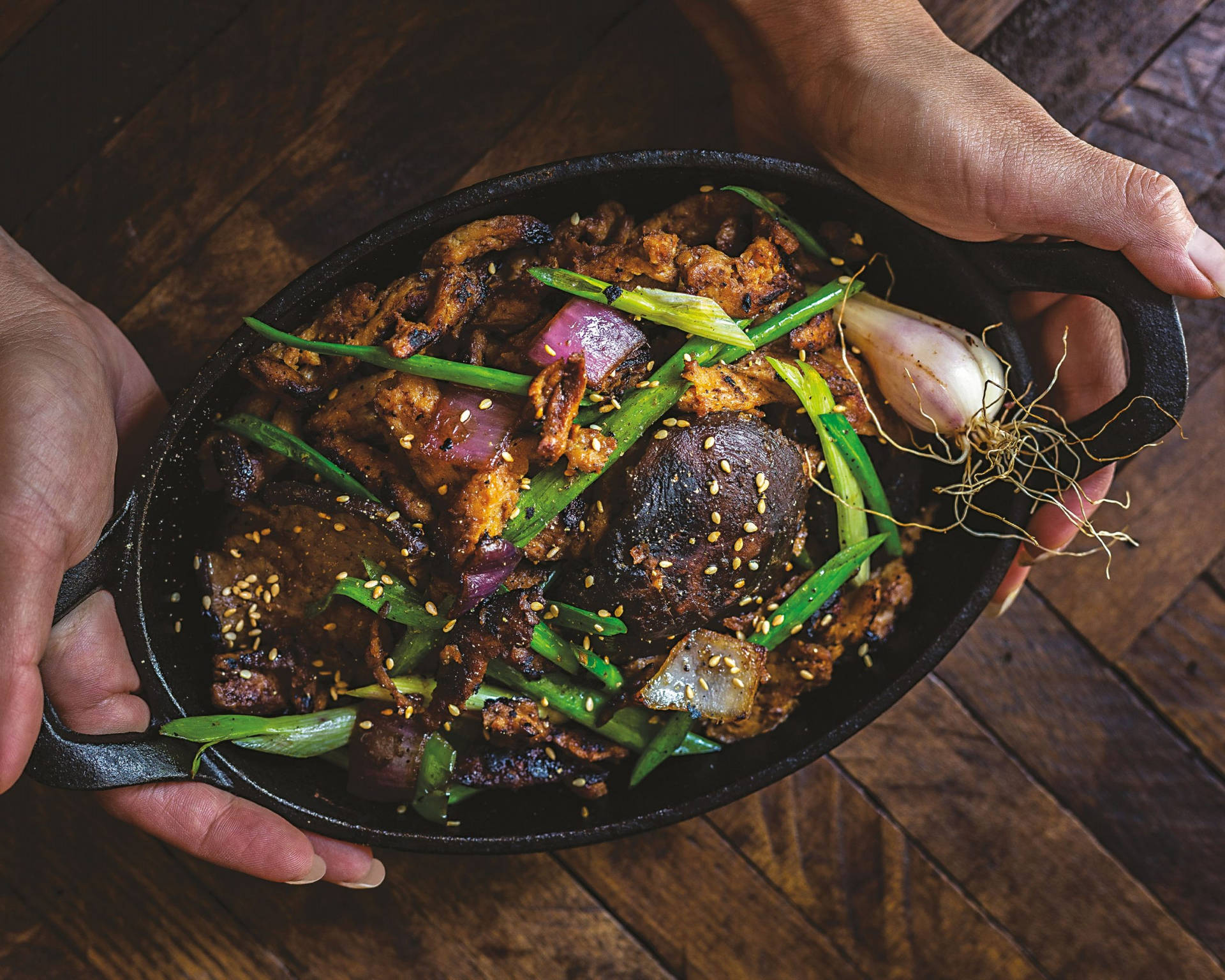 Bulgogi Mushroom Sesame Background