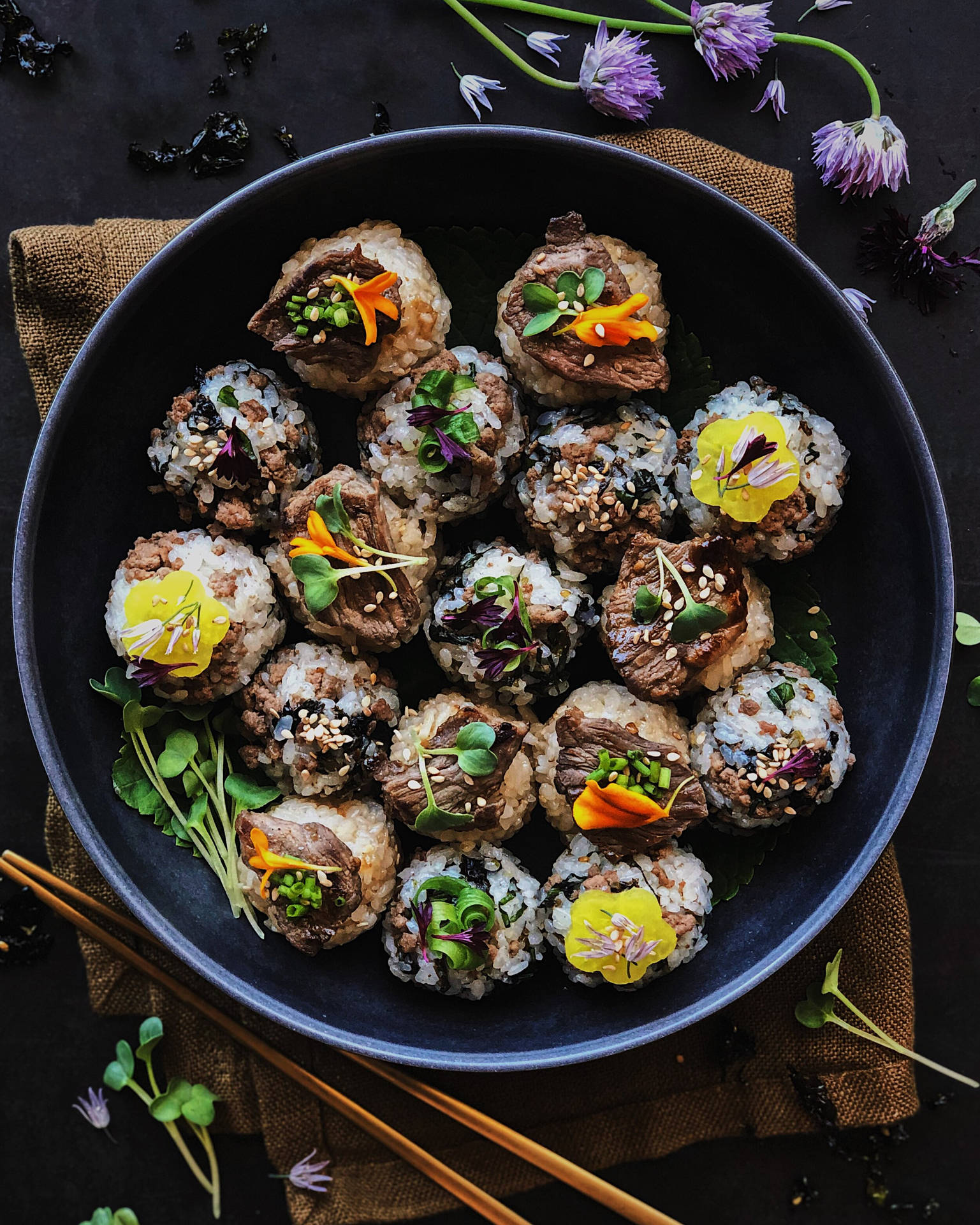 Bulgogi Rice Balls Background