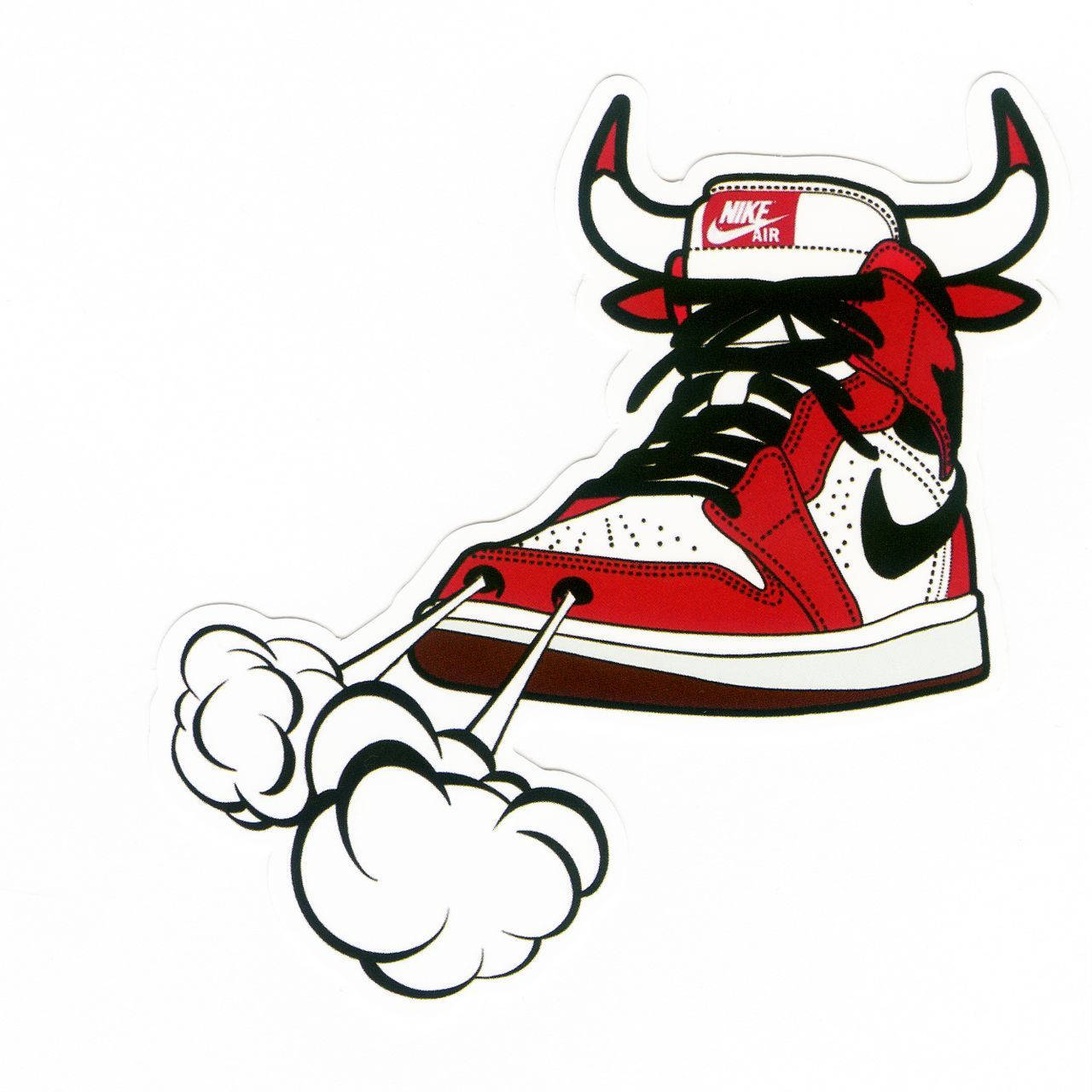 Bull Cartoon Shoe Design Background