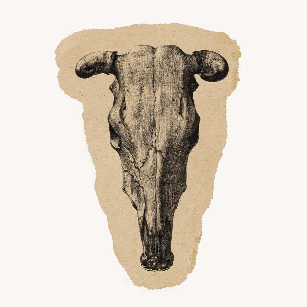 Bull Skull Sticker Design Background