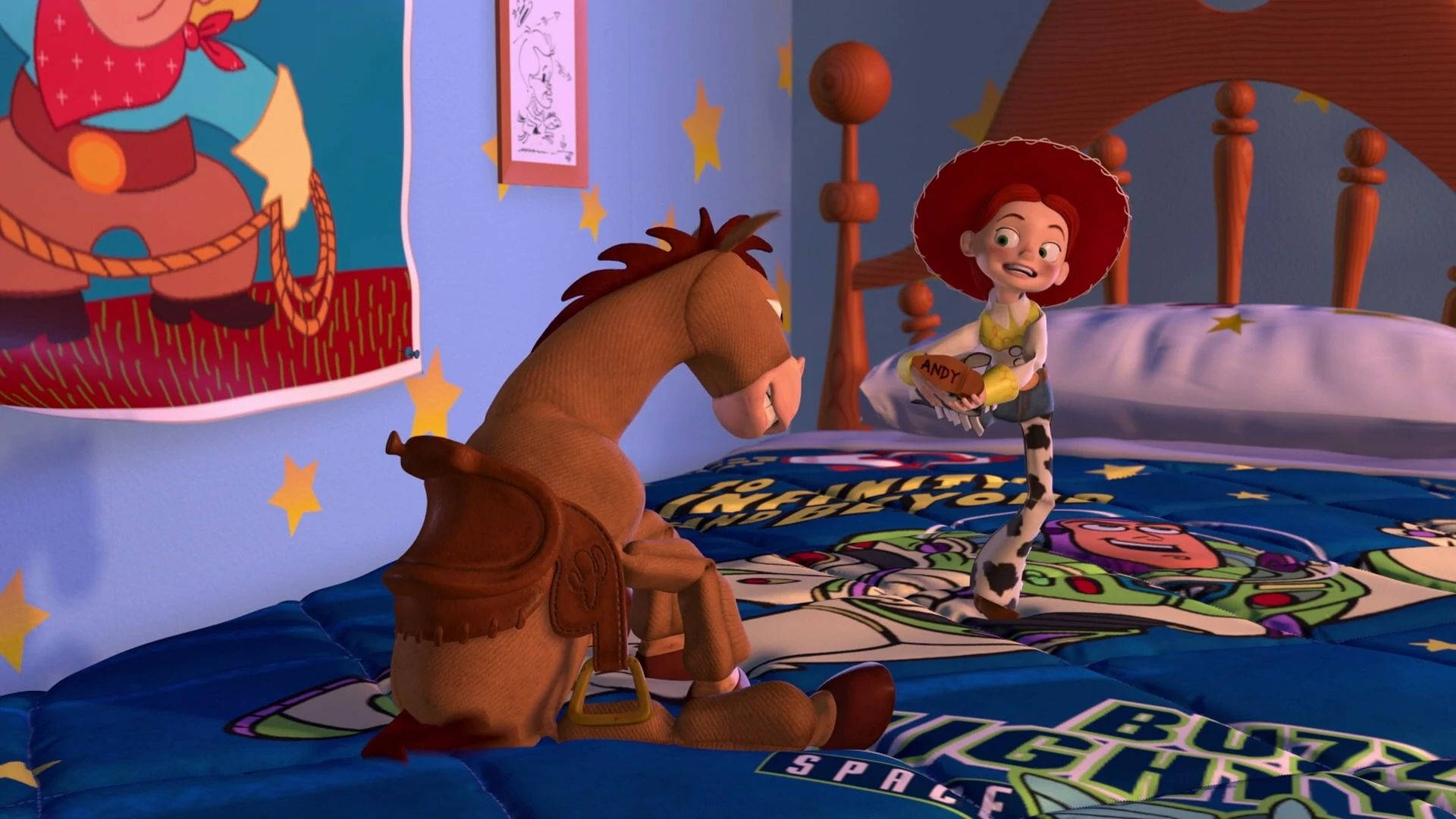 Bullseye Toy Story On Bed Background